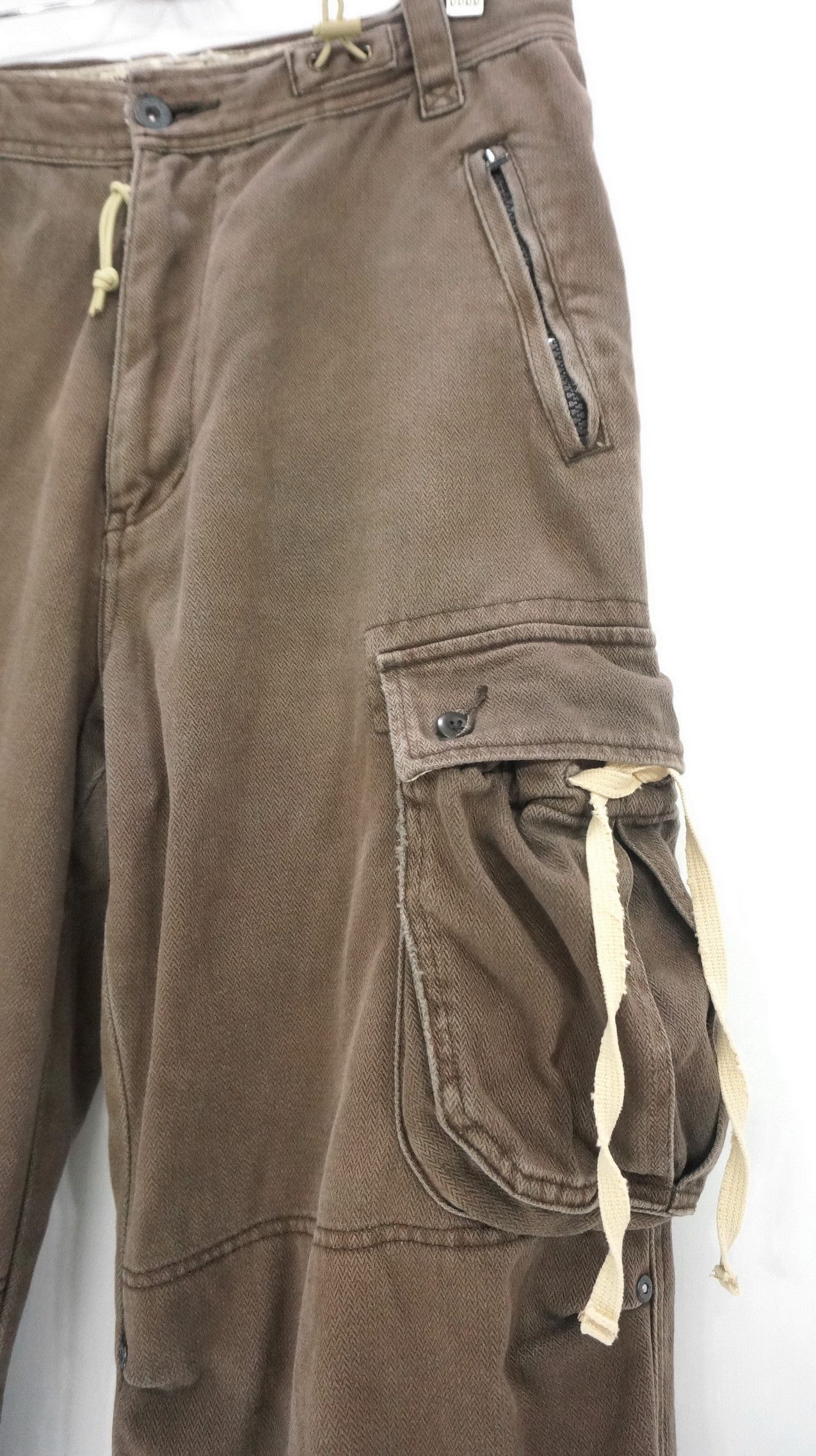 Japanese Brand 🔥 SUNNY CLOUD Vintage Herringbone Faded Brown Cargo Pants Size US 30 / EU 46 - 6 Thumbnail