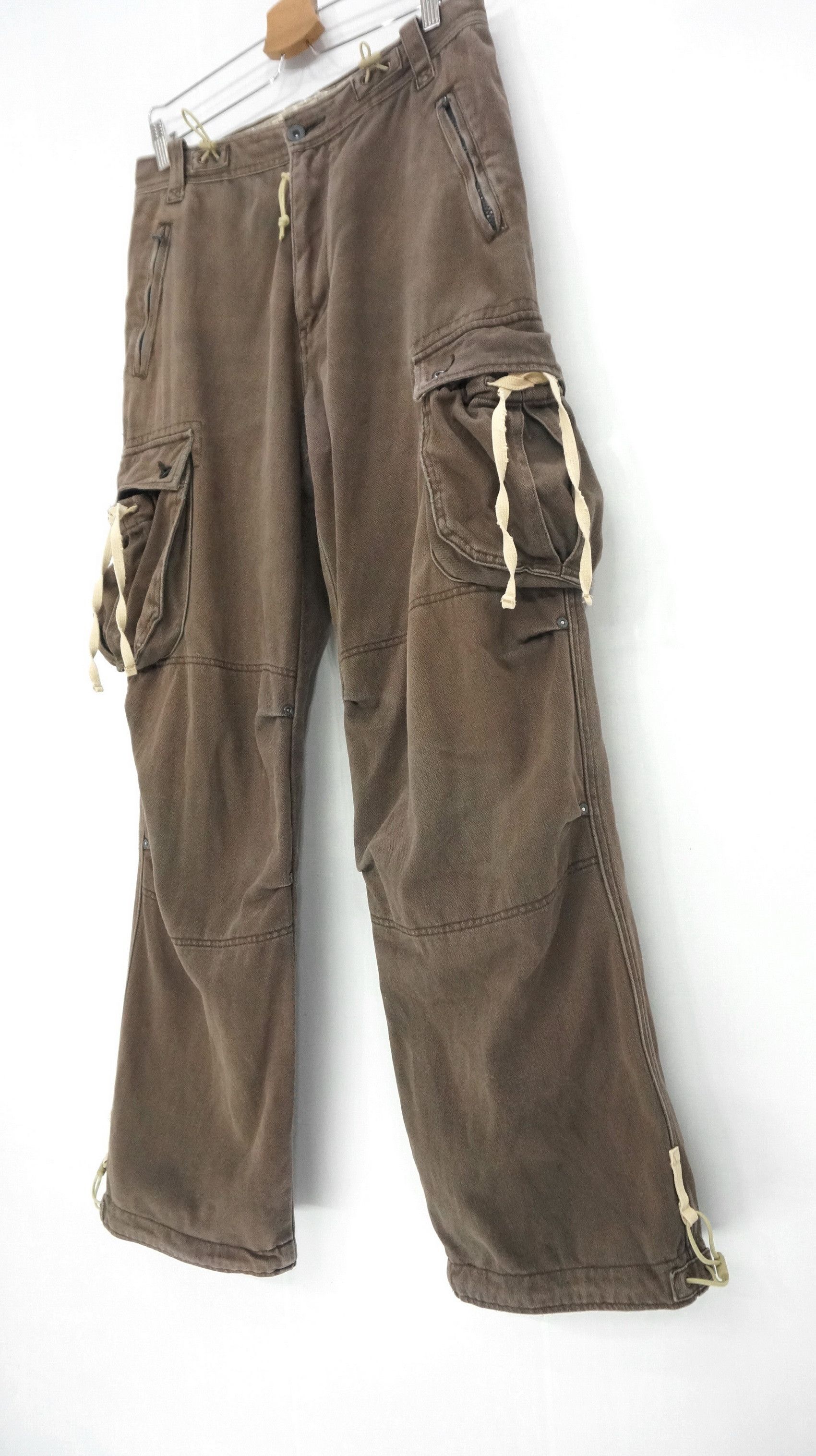 Image of Sunny Cloud Vintage Herringbone Faded Brown Cargo Pants, Men's (Size 30)