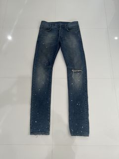 Balmain jeans white hot sale paint splatter