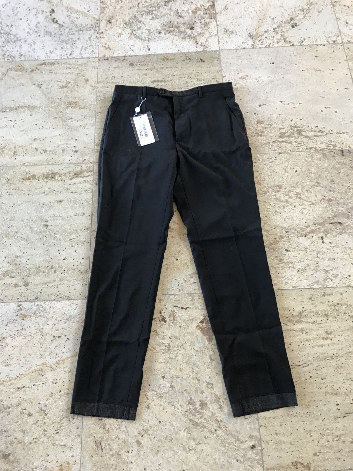 Image of Maison Margiela Black Slacks With Graphite Hem, Men's (Size 36)