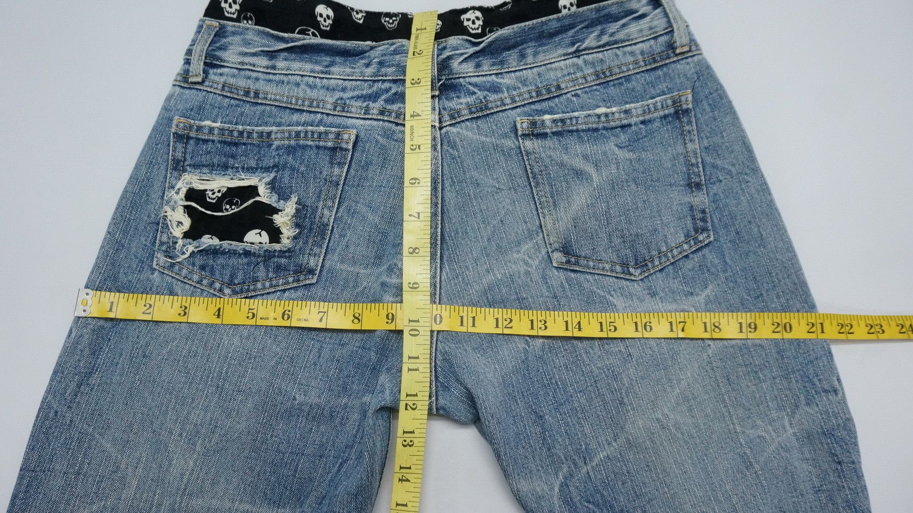 Japanese Brand Vtg Skull Design Japan PLAYCHESS Shortrise Jeans Size US 28 / EU 44 - 17 Thumbnail