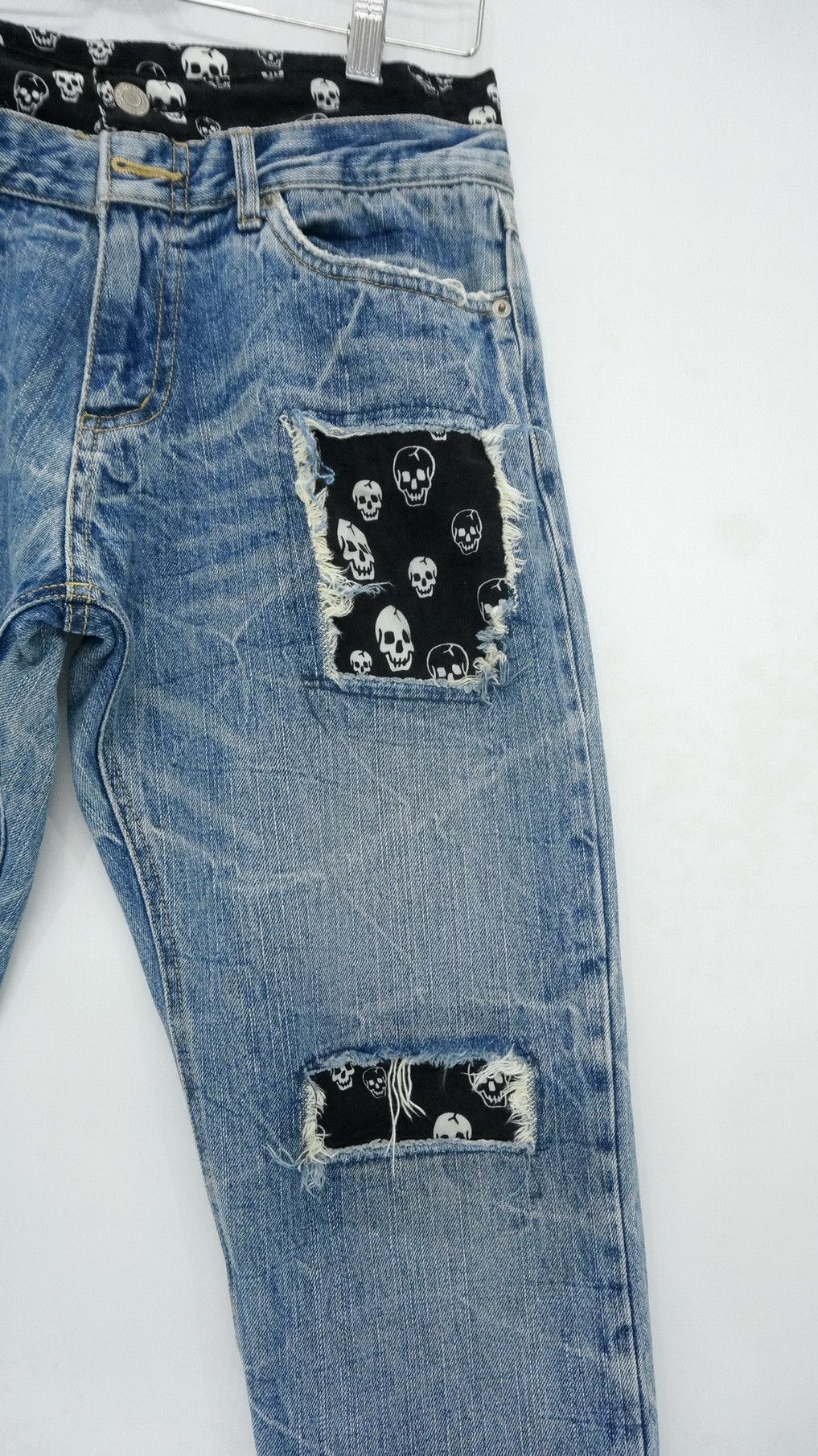 Japanese Brand Vtg Skull Design Japan PLAYCHESS Shortrise Jeans Size US 28 / EU 44 - 7 Thumbnail