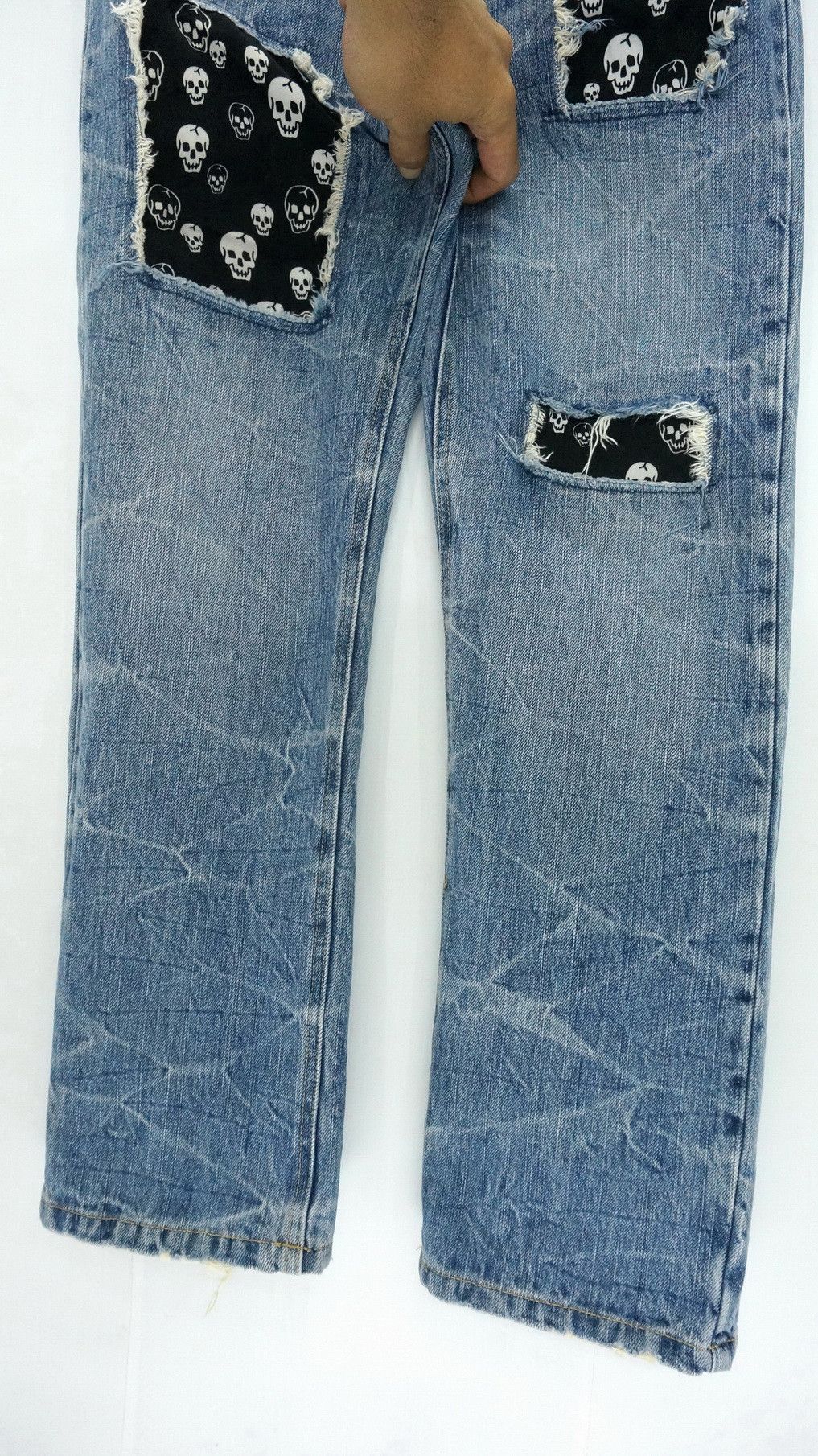 Japanese Brand Vtg Skull Design Japan PLAYCHESS Shortrise Jeans Size US 28 / EU 44 - 8 Thumbnail