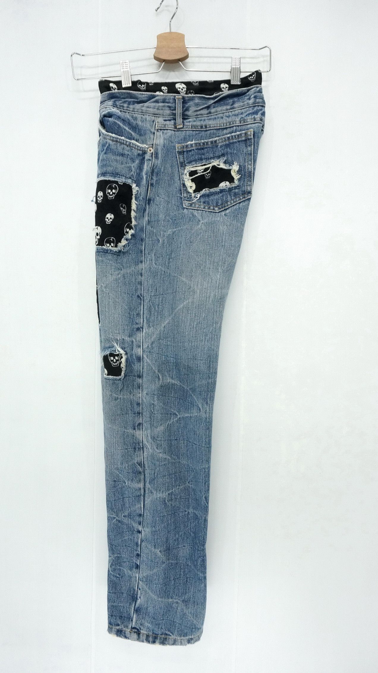 Japanese Brand Vtg Skull Design Japan PLAYCHESS Shortrise Jeans Size US 28 / EU 44 - 11 Thumbnail