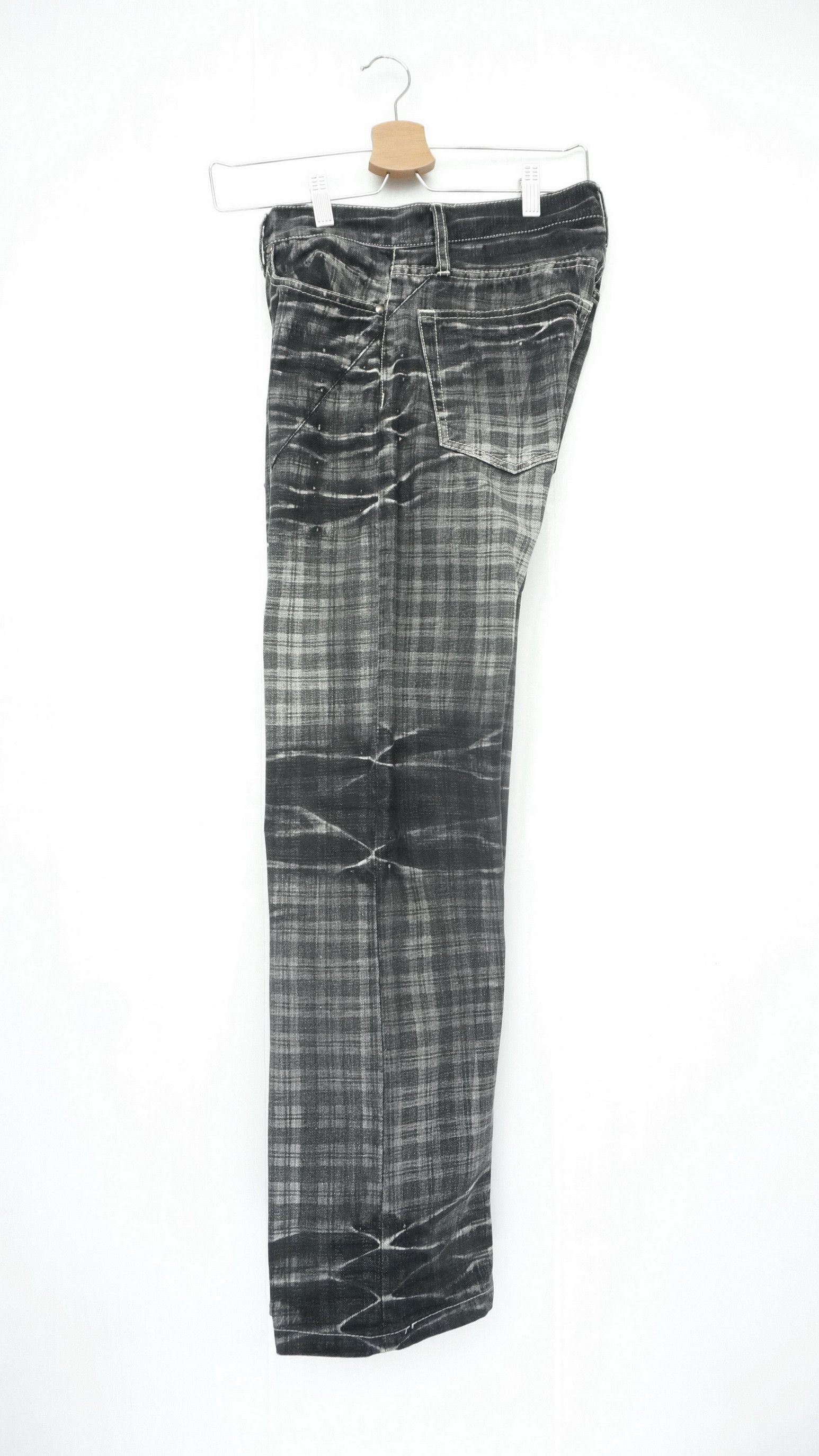 Japanese Brand VTG 🔥🇯🇵ROOT THREE Japan Check Distressed Jeans Size US 30 / EU 46 - 4 Thumbnail