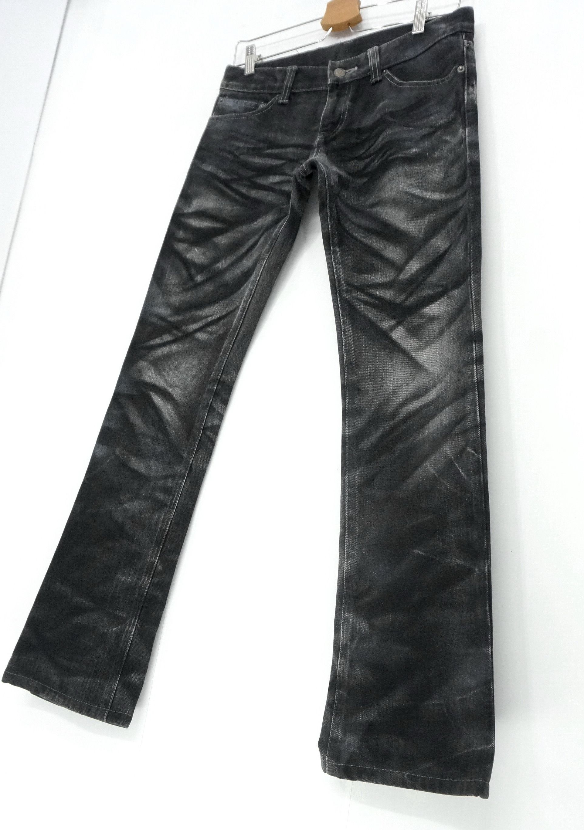 Japanese Brand 🔥 TORNADO MART Distressed Acid Wash Flared Skinny Denim Size US 29 - 3 Thumbnail