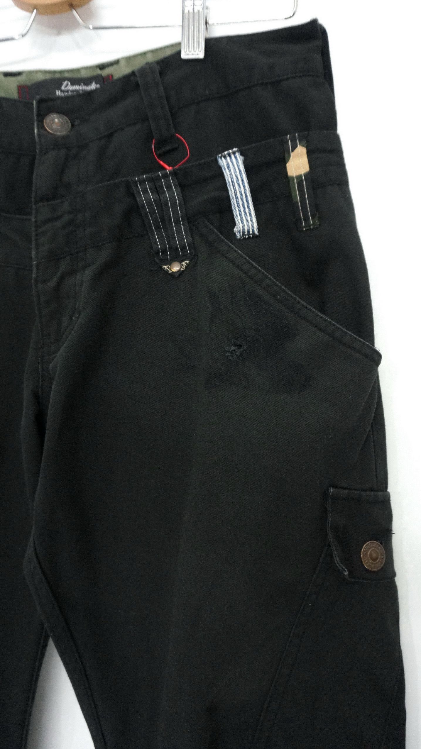 Japanese Brand DOMINATE Handcrafted Double Waist Damaged Worn Out Cargo Size US 31 - 6 Thumbnail