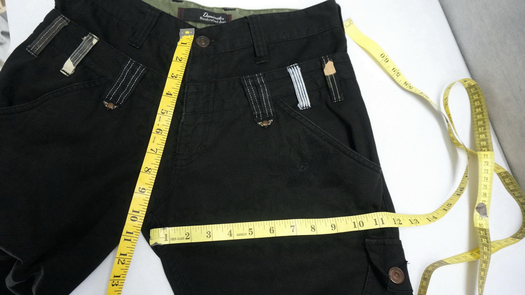 Japanese Brand DOMINATE Handcrafted Double Waist Damaged Worn Out Cargo Size US 31 - 14 Thumbnail