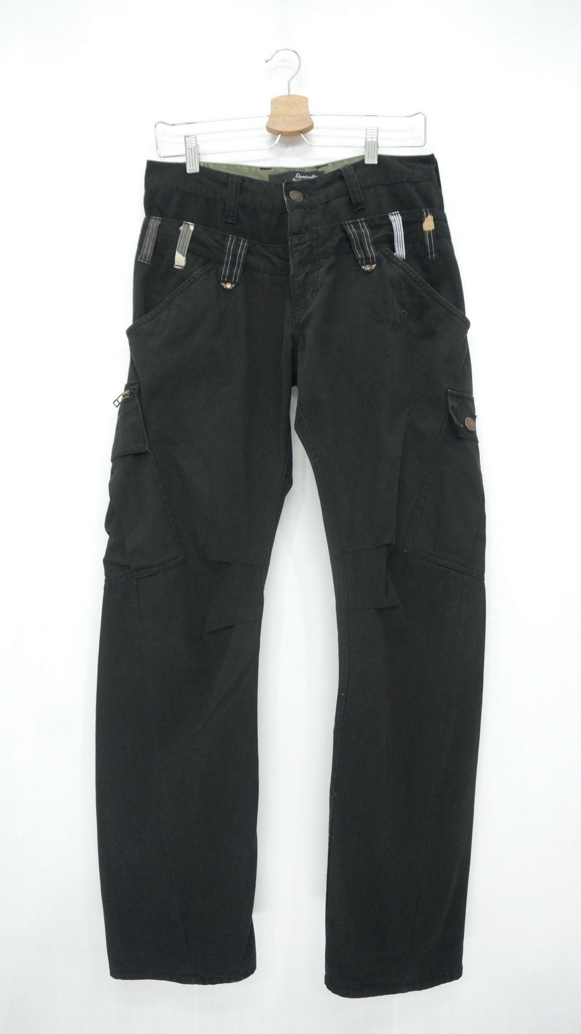 Japanese Brand DOMINATE Handcrafted Double Waist Damaged Worn Out Cargo Size US 31 - 11 Thumbnail