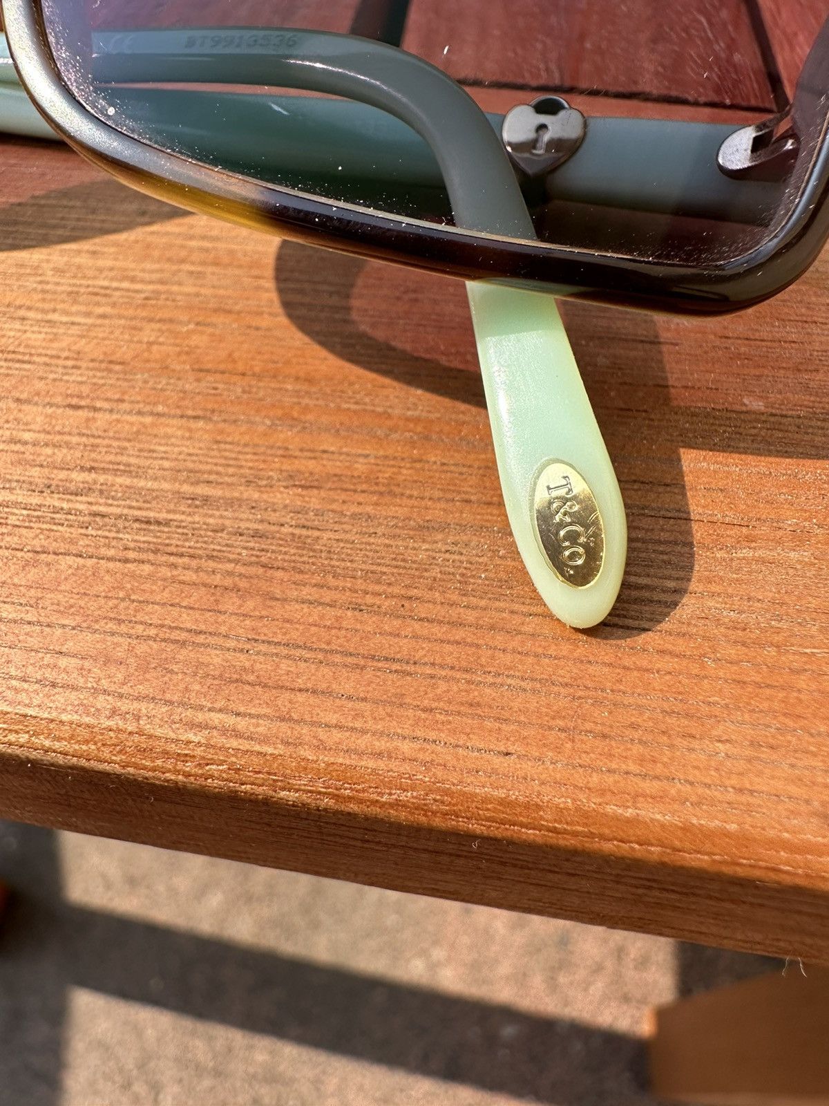 Tiffany & Co. × Vintage Rare Tiffany & Co Metal Heart Gold Logo Glasses photochromic Size ONE SIZE - 6 Thumbnail