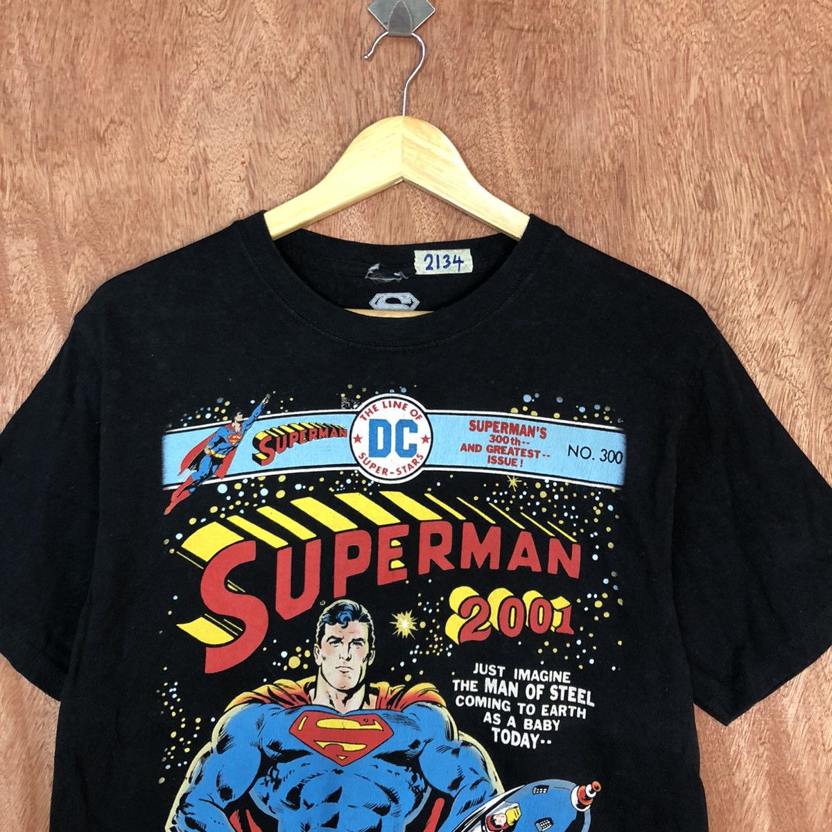 DC Comics DLL Superman vintage cartoon Black Short Sleeve Tshirt #2134 Size US M / EU 48-50 / 2 - 7 Thumbnail
