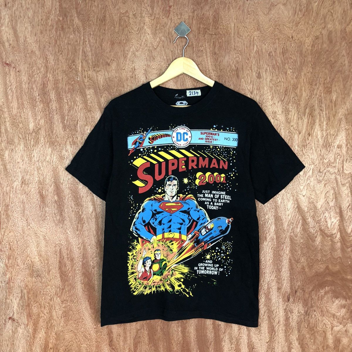 DC Comics DLL Superman vintage cartoon Black Short Sleeve Tshirt #2134 Size US M / EU 48-50 / 2 - 1 Thumbnail