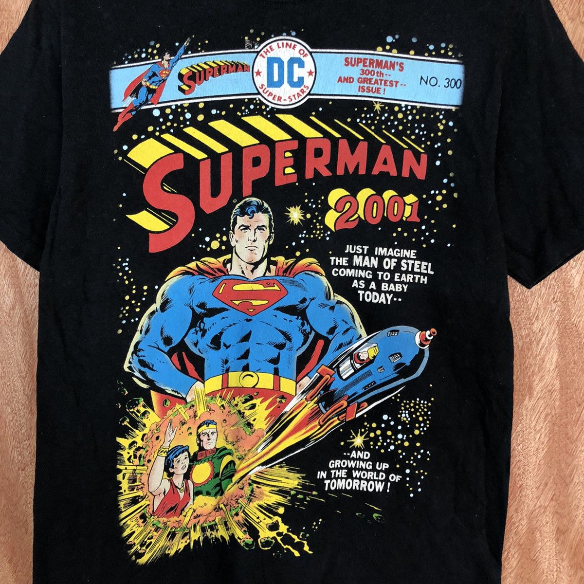 DC Comics DLL Superman vintage cartoon Black Short Sleeve Tshirt #2134 Size US M / EU 48-50 / 2 - 8 Thumbnail