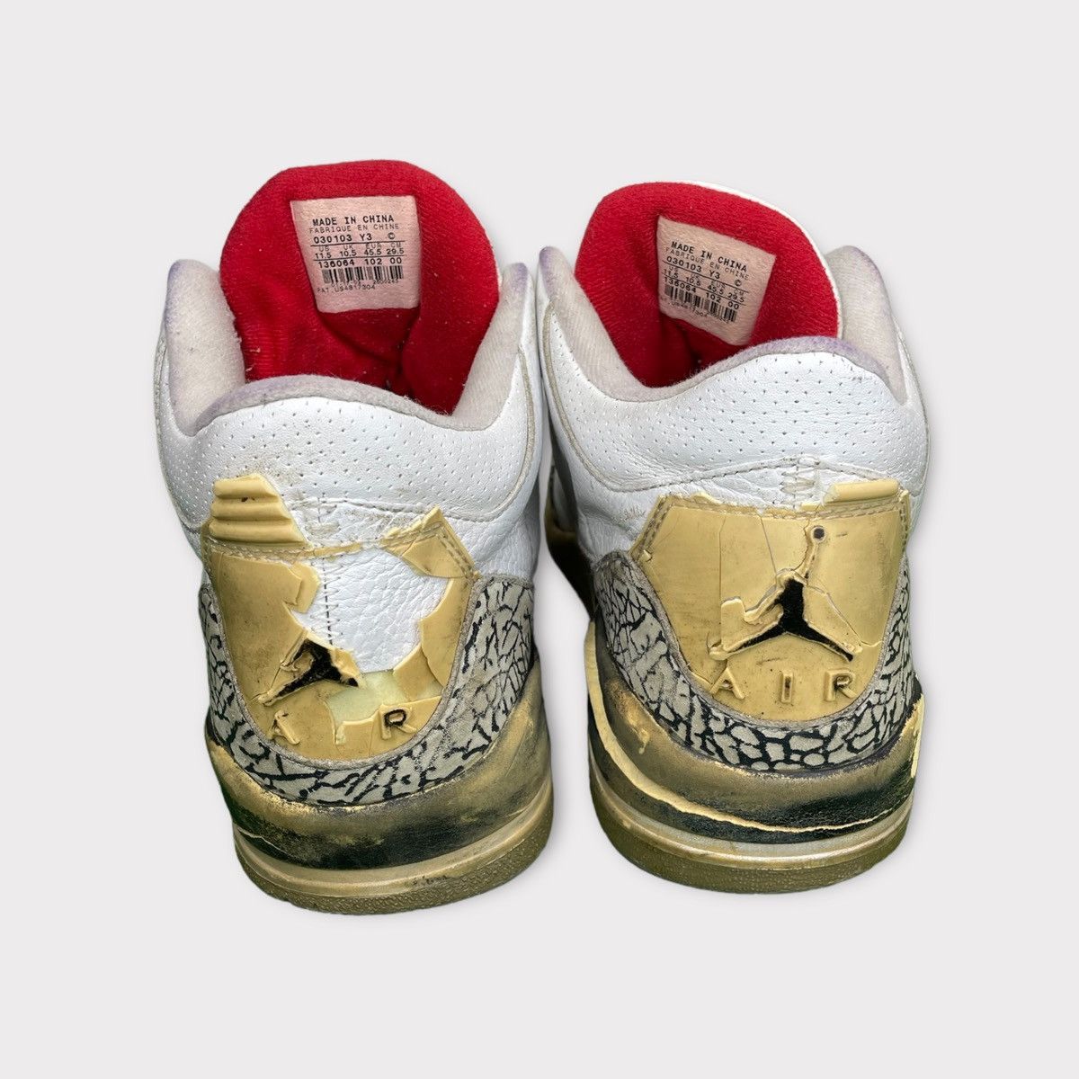 Jordan Brand Nike Air Jordan 3 White Cement 2003 Sz 11.5 Size US 11.5 / EU 44-45 - 3 Thumbnail