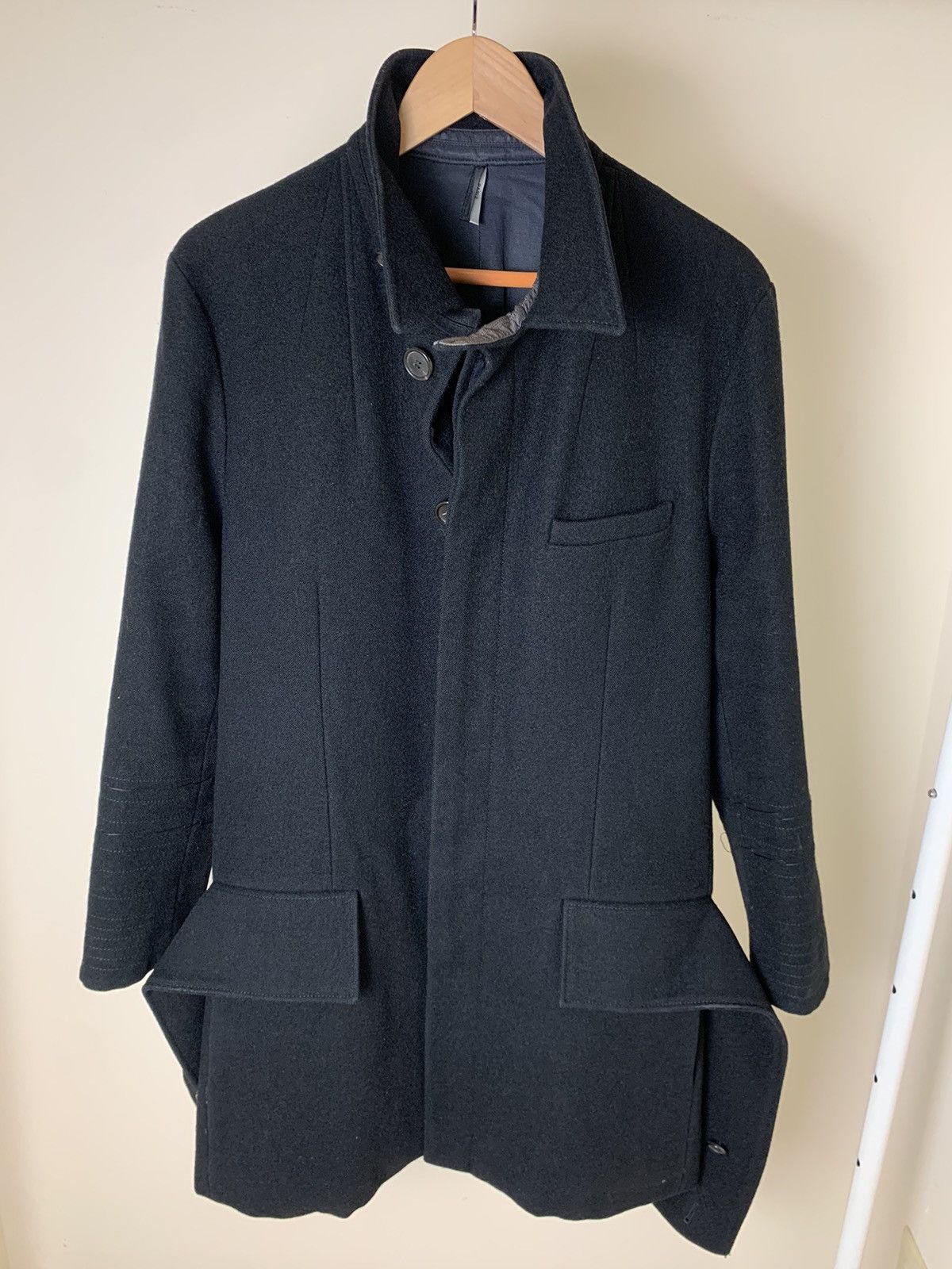 Dior × Hedi Slimane Dior Homme AW03 "Luster" Heavy Black Coat Size US M / EU 48-50 / 2 - 5 Thumbnail