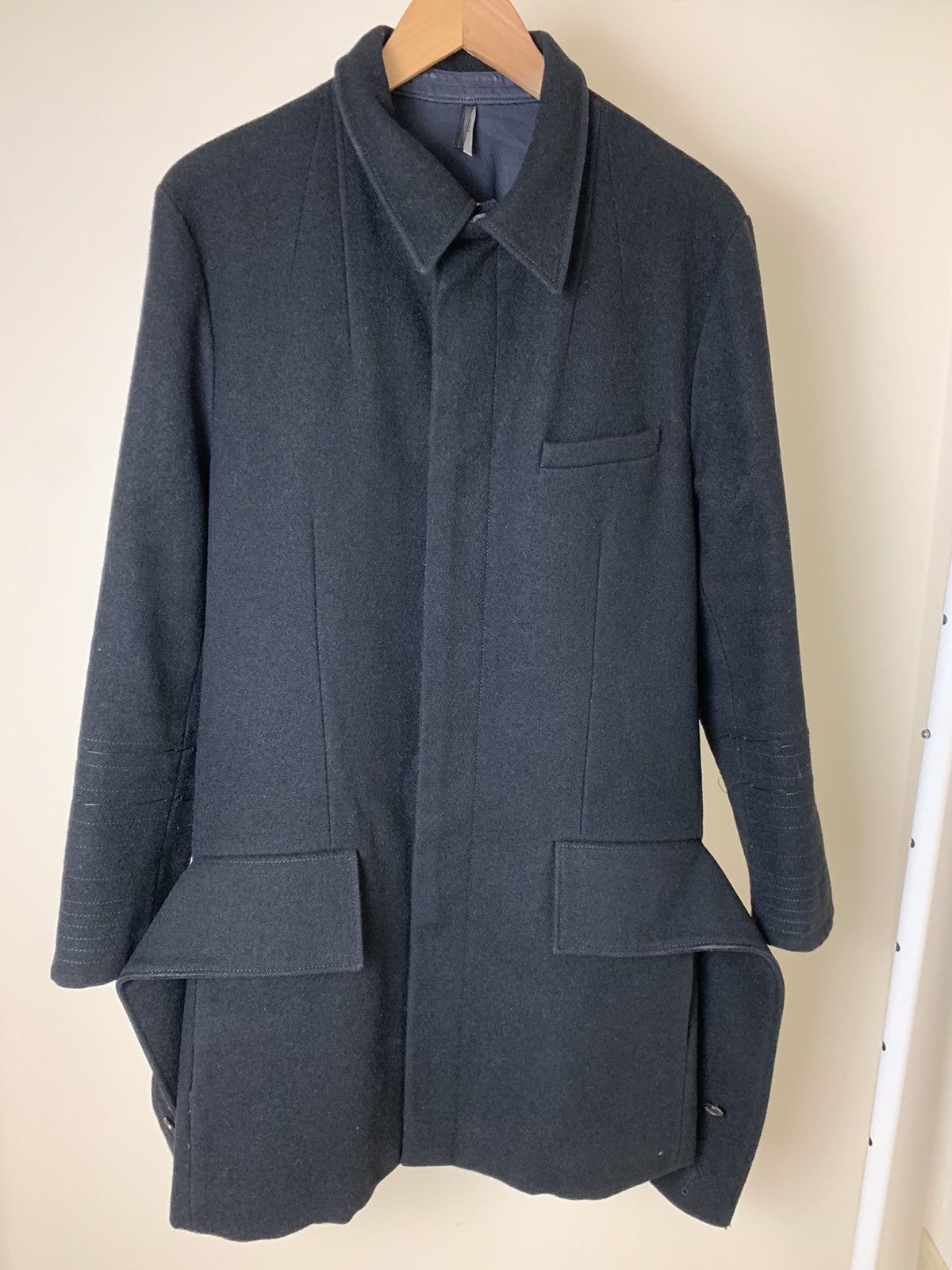 Dior × Hedi Slimane Dior Homme AW03 "Luster" Heavy Black Coat Size US M / EU 48-50 / 2 - 2 Thumbnail