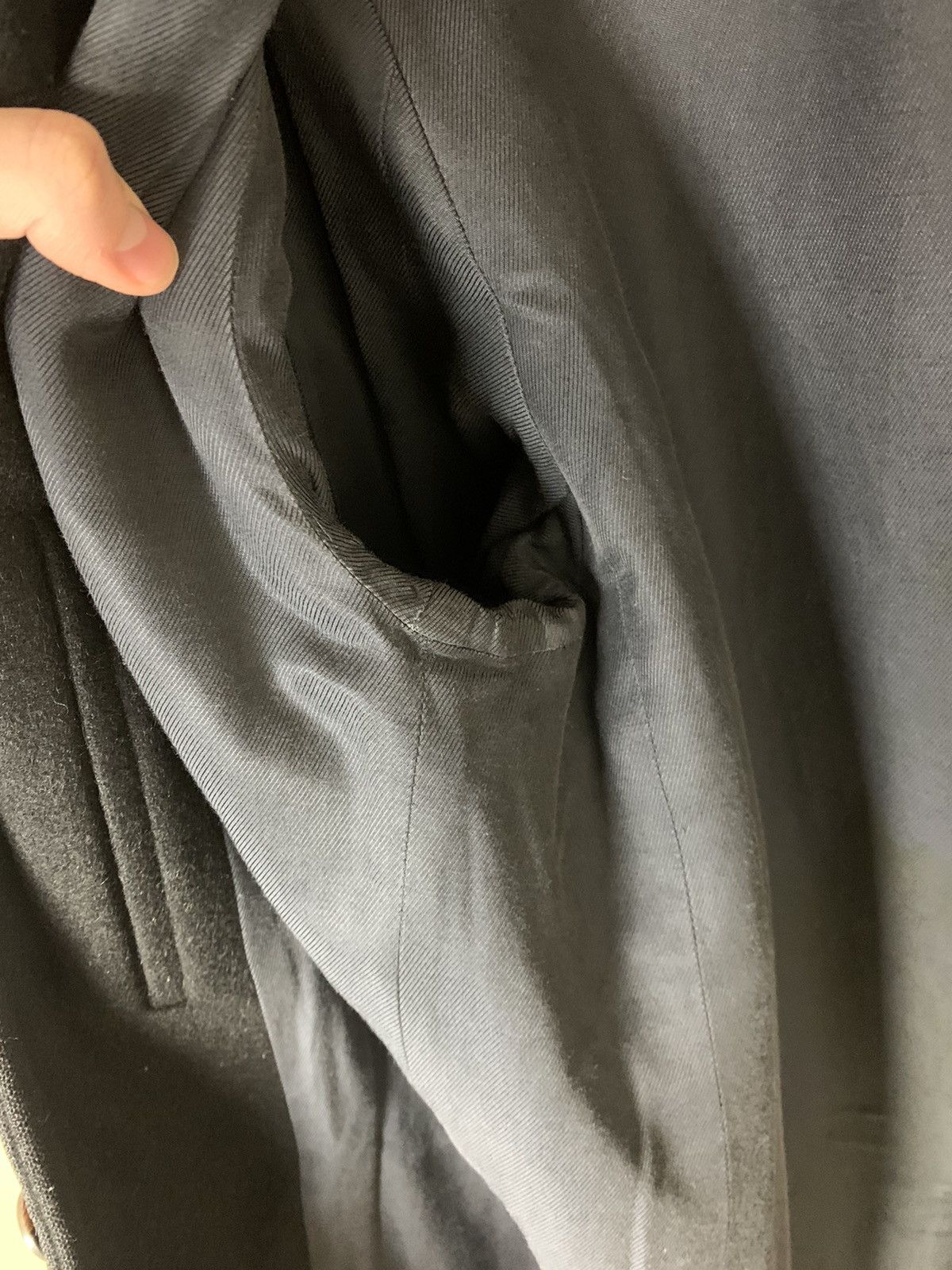 Dior × Hedi Slimane Dior Homme AW03 "Luster" Heavy Black Coat Size US M / EU 48-50 / 2 - 16 Thumbnail