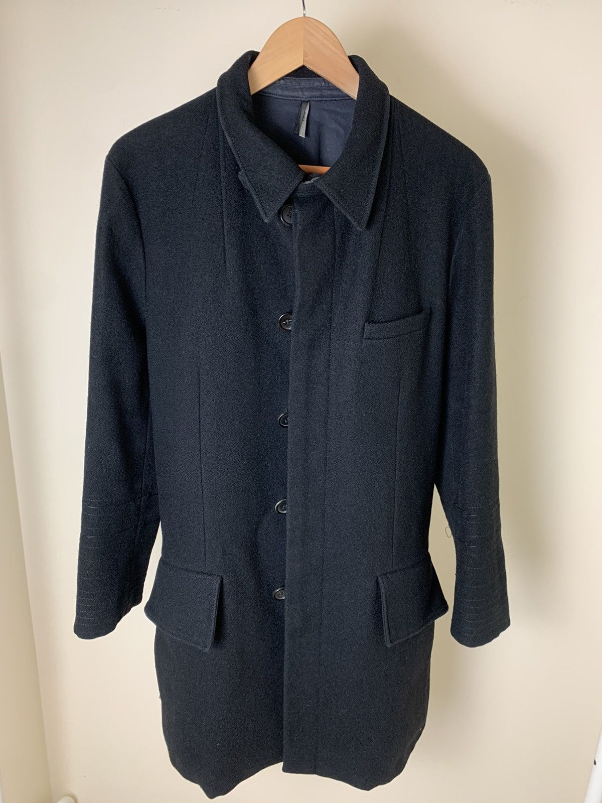 Dior × Hedi Slimane Dior Homme AW03 "Luster" Heavy Black Coat Size US M / EU 48-50 / 2 - 20 Thumbnail
