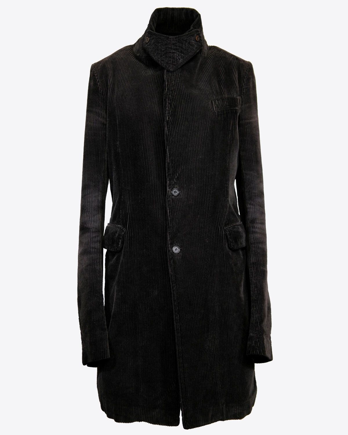 Rick Owens Rick Owens Corduroy Overcoat with Detachable Neck Cowl | Grailed