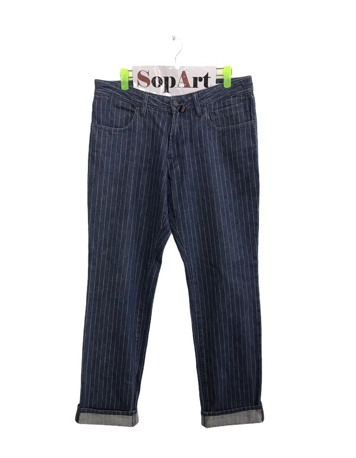 Japanese Brand Rare Stripe Male & Co Simple Denim Japan Size US 33 - 1 Thumbnail