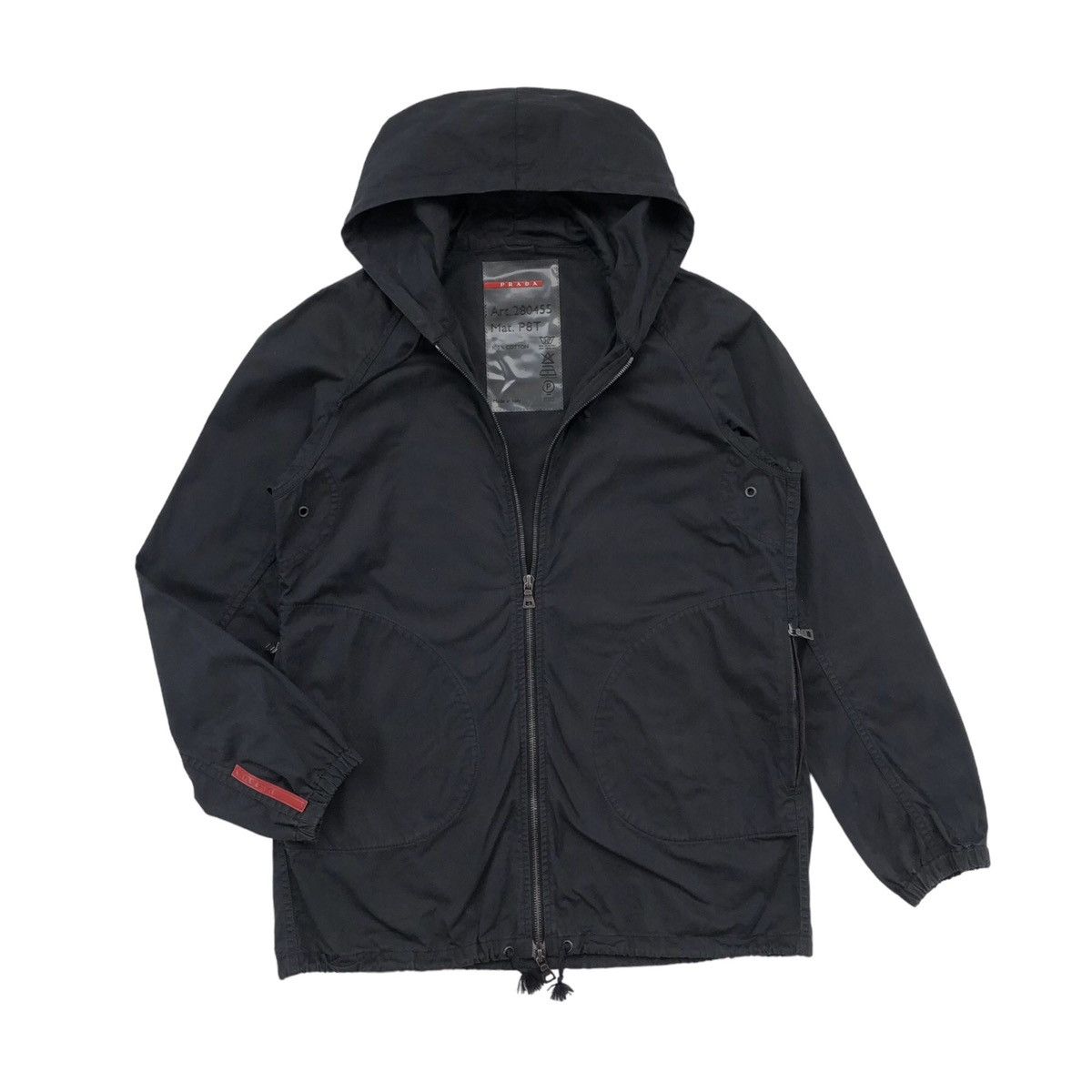 Prada Prada Sport Black Cotton Hooded Jacket Size US M / EU 48-50 / 2 - 3 Thumbnail