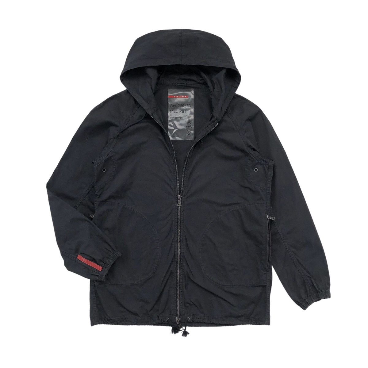 Prada Prada Sport Black Cotton Hooded Jacket Size US M / EU 48-50 / 2 - 11 Thumbnail