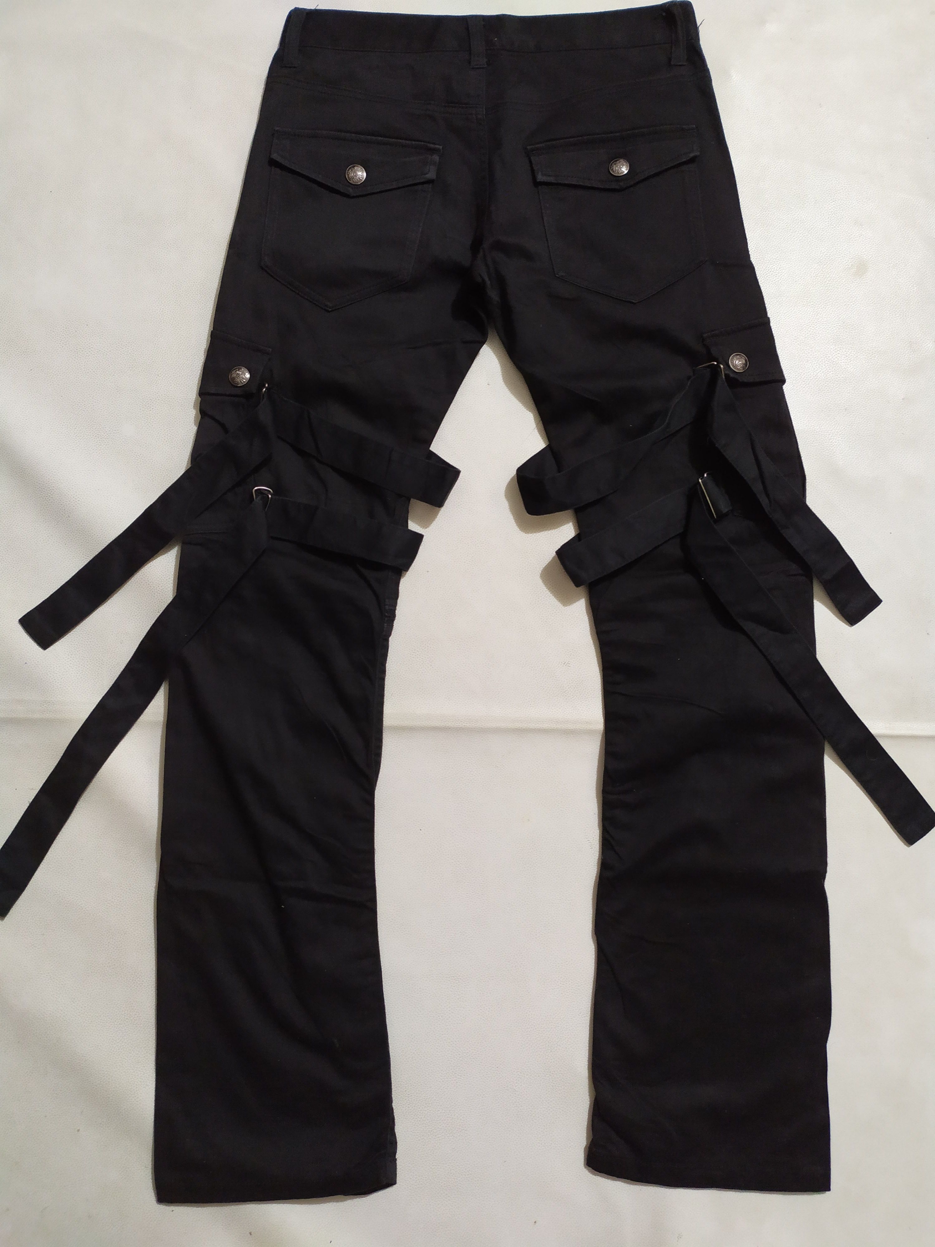 Japanese Brand 🔥BG- SHO Bondage Cargo Punk Pants Size US 29 - 5 Thumbnail
