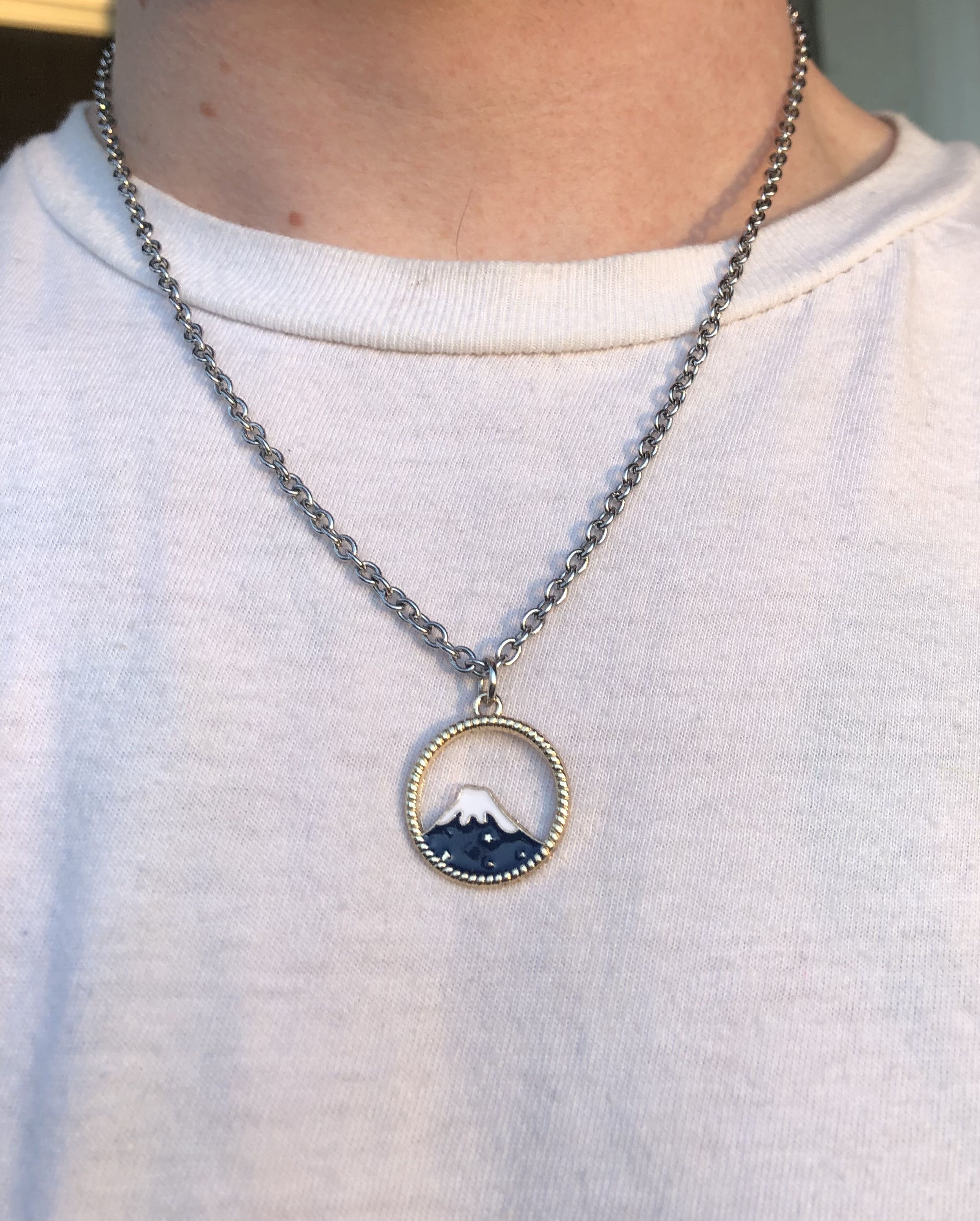 Jewelry Mountain Necklace in Silver, Men's