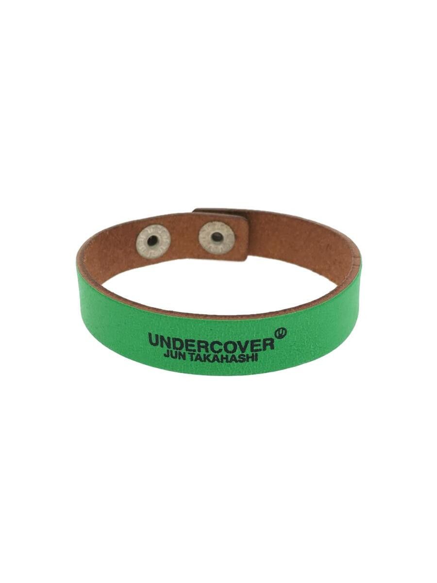 image of Undercover Logo Leather Bracelet in Green, Men's