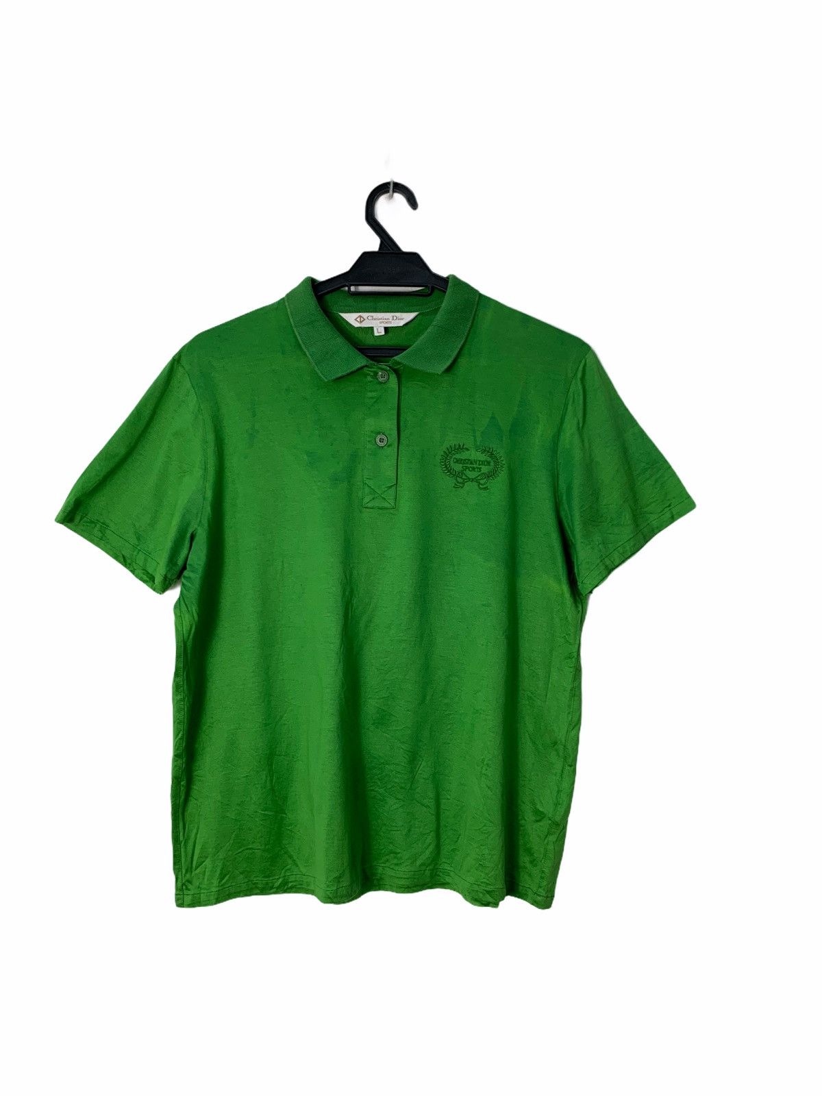 image of Christian Dior Monsieur x Dior Vintage Christian Dior Sports Embroidery Polo Shirt in Green (Size L