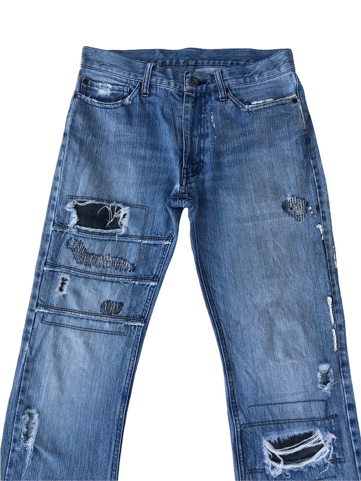 20471120 🔥Japanese 1990 Edge Rupert Distressed Flare Jeans🔥 Size US 31 - 3 Thumbnail