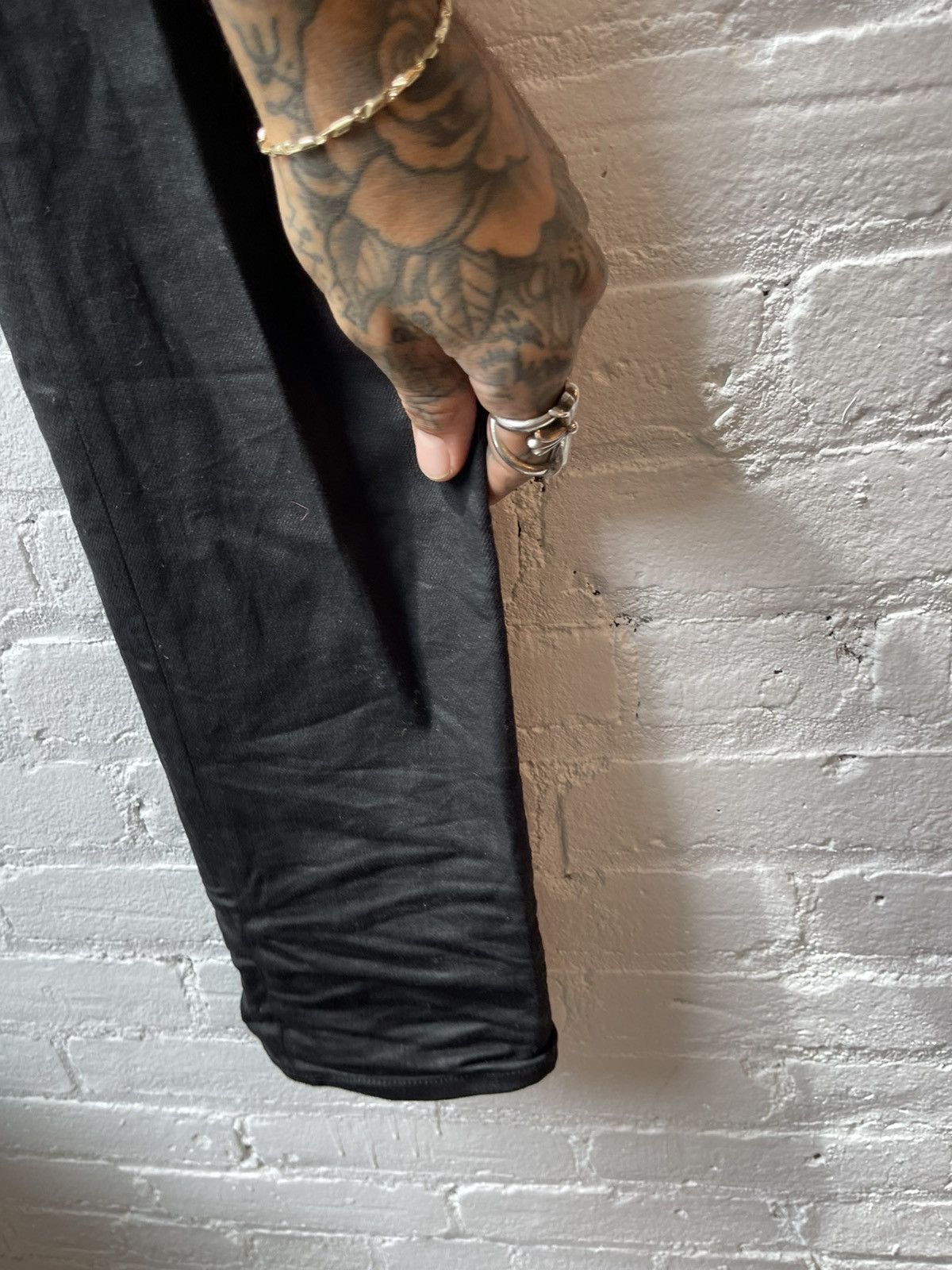 Saint Laurent Paris SLP BLACK COATED SKINNY JEANS SZ 33 Size US 33 - 7 Thumbnail