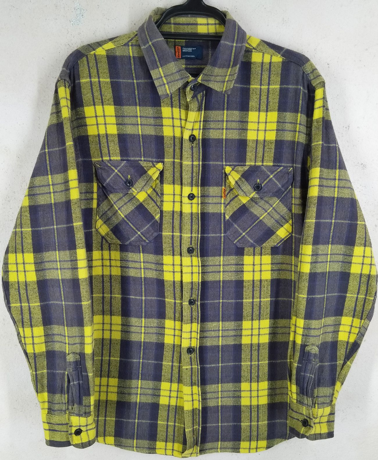 Flannel × Japanese Brand × Levi's Vintage Clothing Vintage 2001 LEVI'S Orange Tab Striped Plaid Flannel Shirt Size US S / EU 44-46 / 1 - 1 Thumbnail