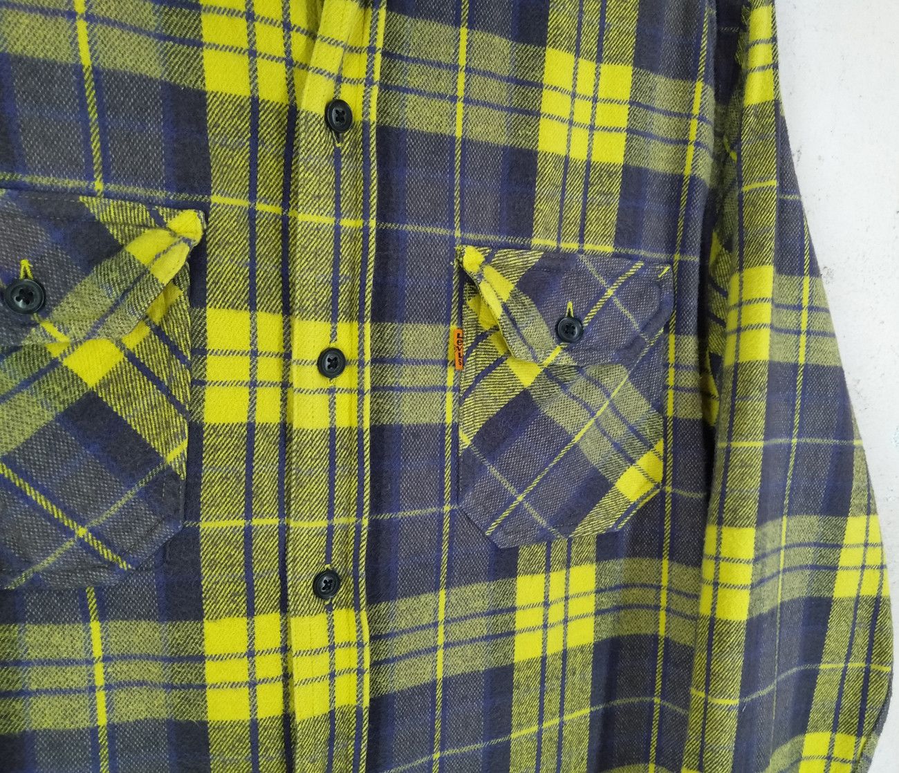 Flannel × Japanese Brand × Levi's Vintage Clothing Vintage 2001 LEVI'S Orange Tab Striped Plaid Flannel Shirt Size US S / EU 44-46 / 1 - 4 Thumbnail
