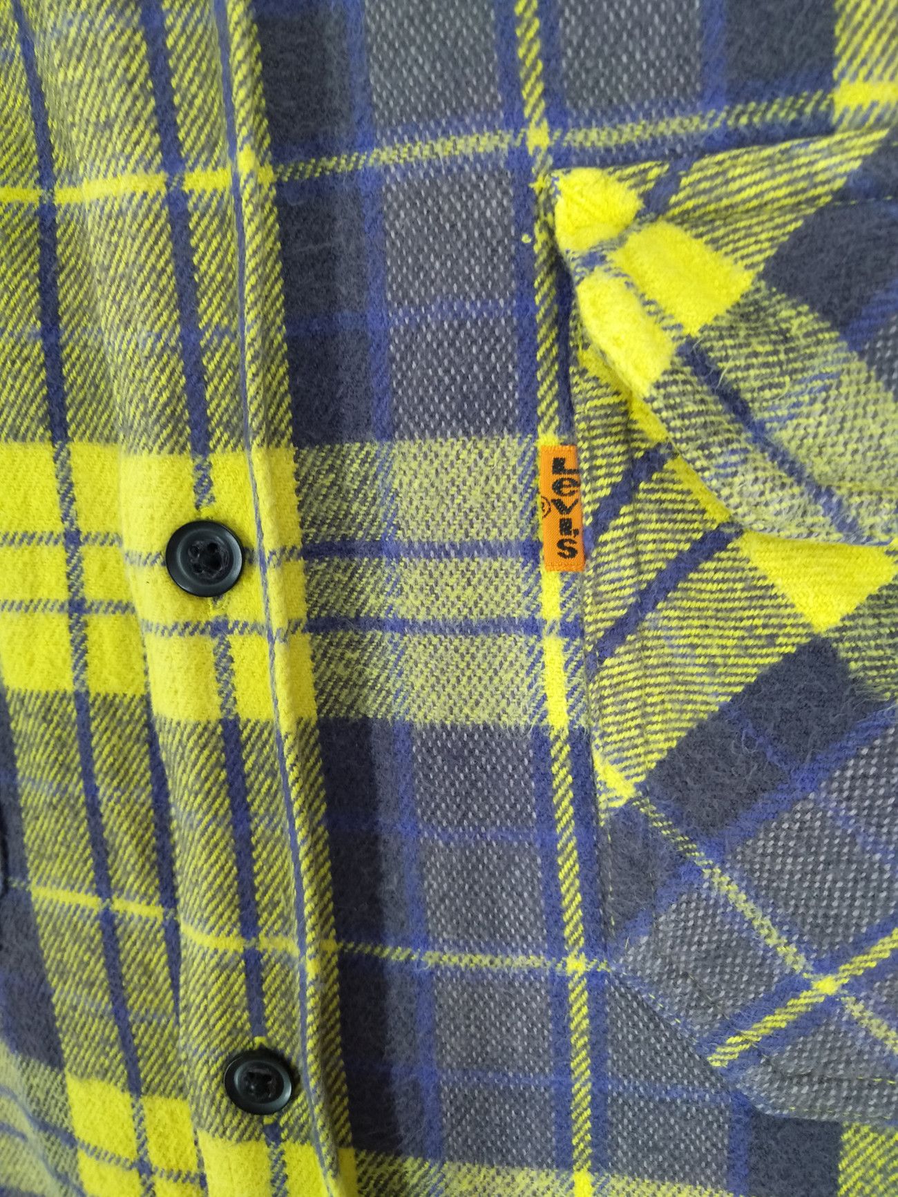 Flannel × Japanese Brand × Levi's Vintage Clothing Vintage 2001 LEVI'S Orange Tab Striped Plaid Flannel Shirt Size US S / EU 44-46 / 1 - 5 Thumbnail
