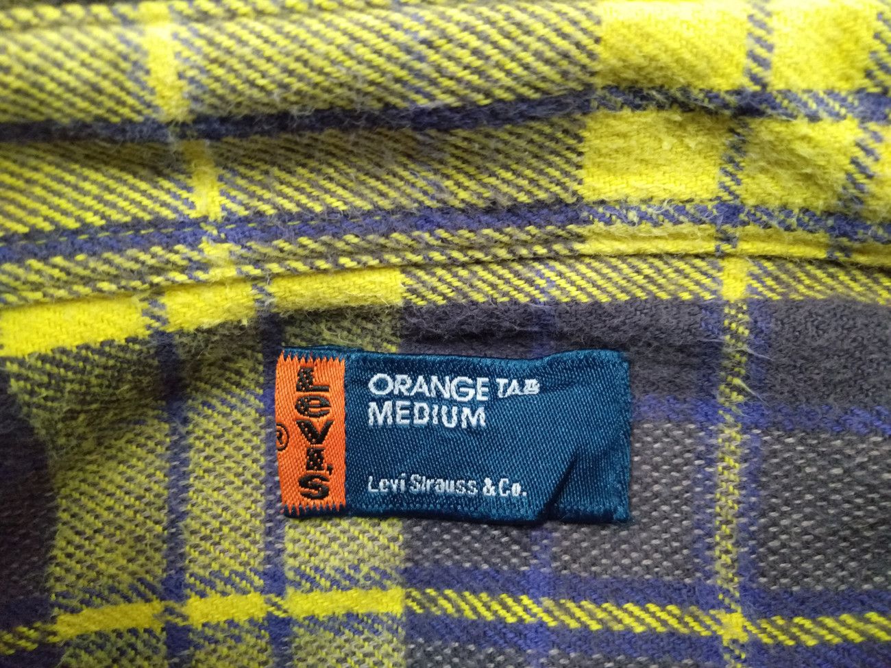 Flannel × Japanese Brand × Levi's Vintage Clothing Vintage 2001 LEVI'S Orange Tab Striped Plaid Flannel Shirt Size US S / EU 44-46 / 1 - 7 Thumbnail