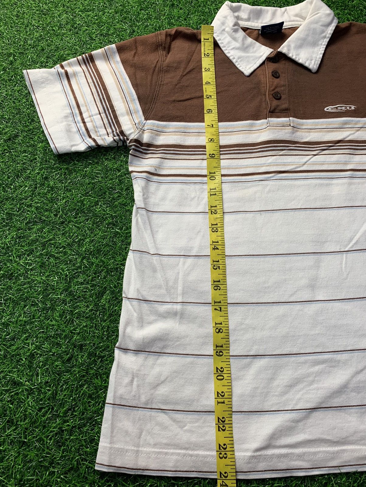 Vintage Classic Cru Design Striped Polo Tee Surf Beach Size S / US 4 / IT 40 - 12 Thumbnail