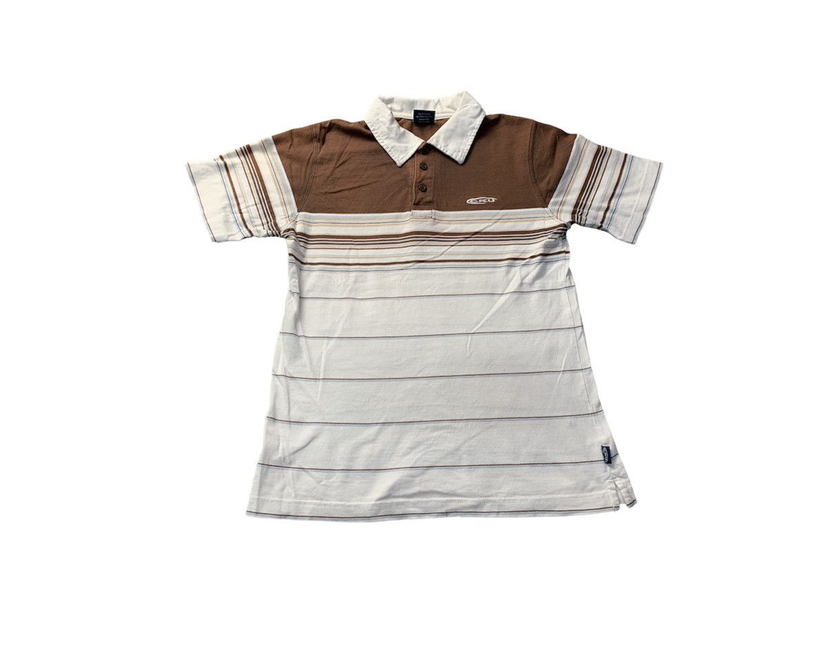 image of Surf Style x Vintage Classic Cru Design Striped Polo Tee Surf Beach, Women's (Size Small)