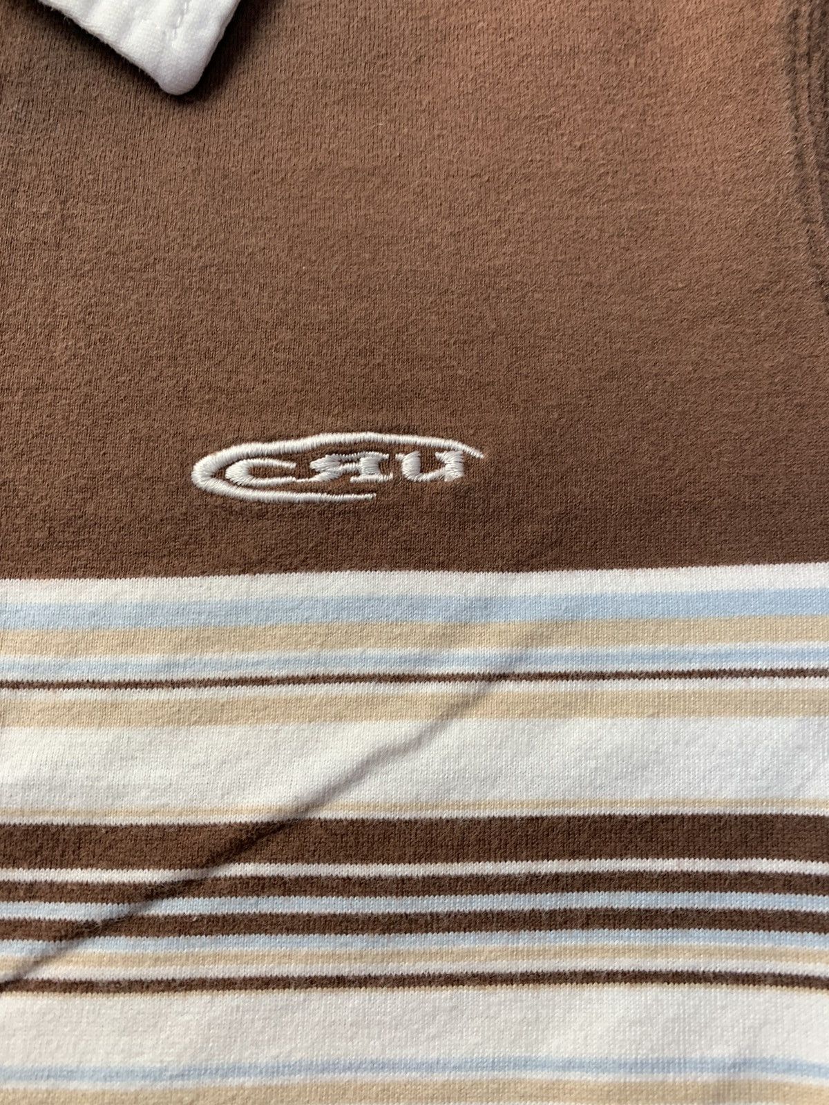 Vintage Classic Cru Design Striped Polo Tee Surf Beach Size S / US 4 / IT 40 - 2 Thumbnail