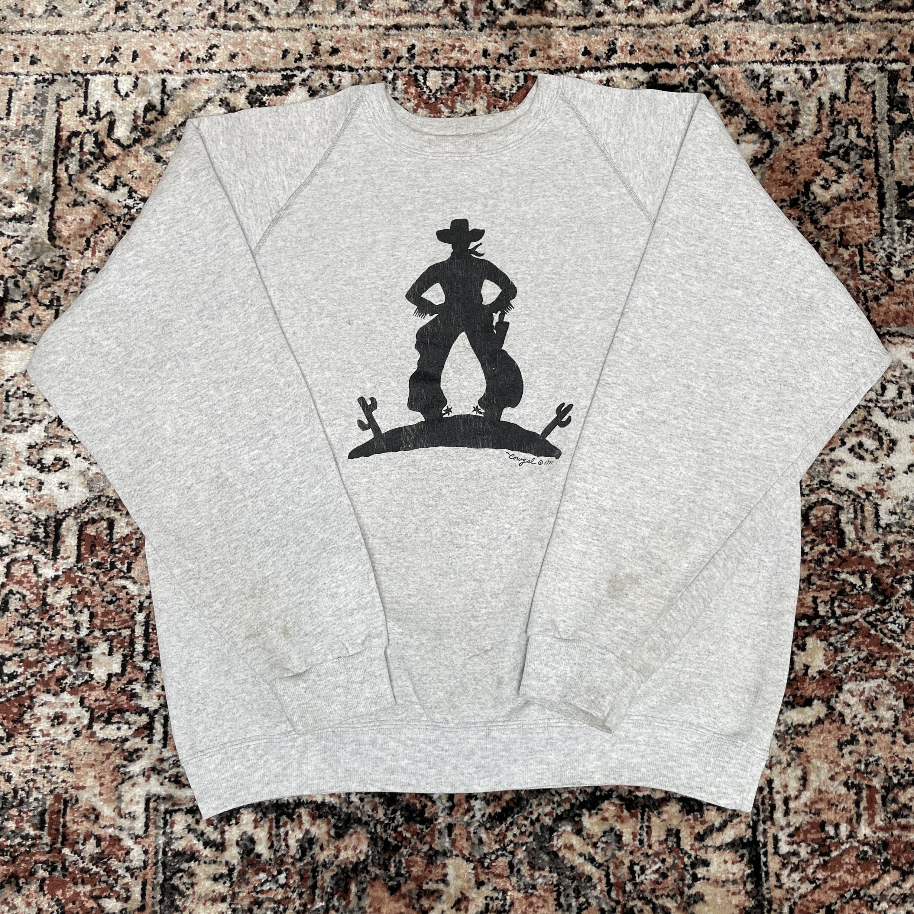 Vintage 1991 Cowboy Gray Crewneck Sweater