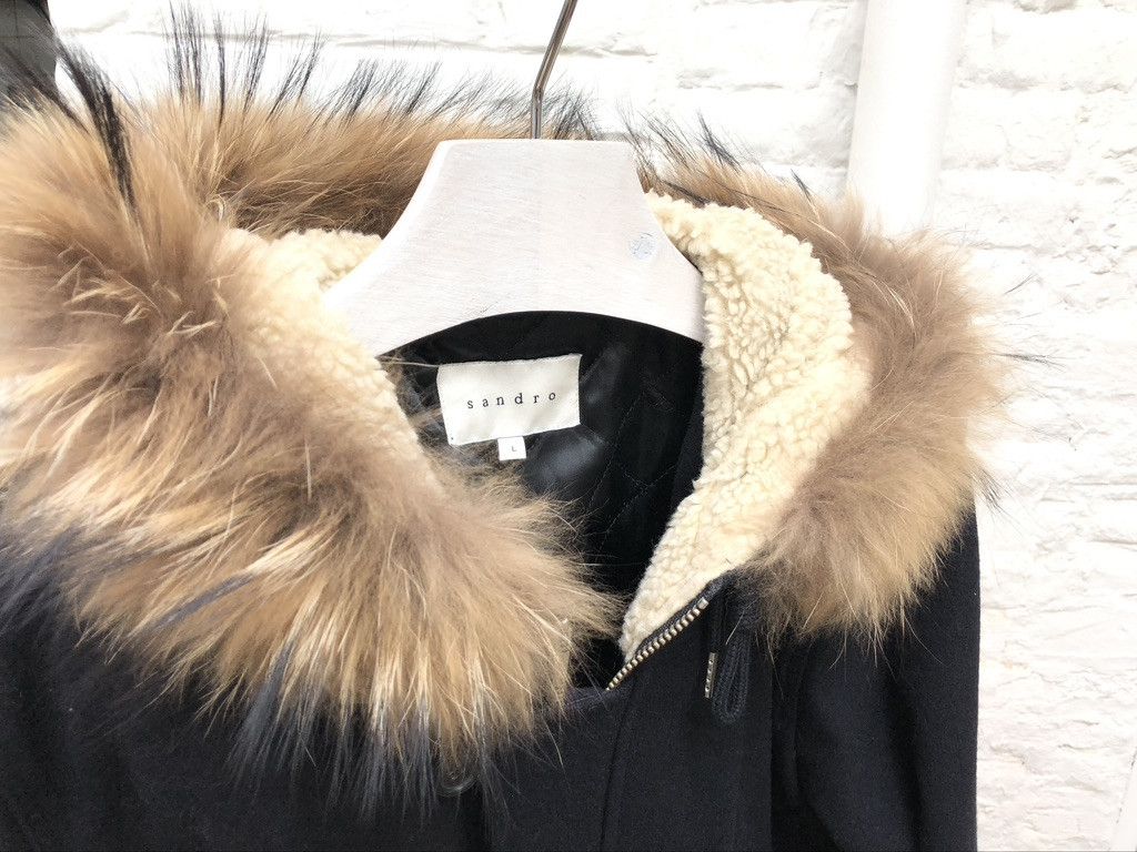 Sandro Navy Wool Parka Size US L / EU 52-54 / 3 - 2 Thumbnail