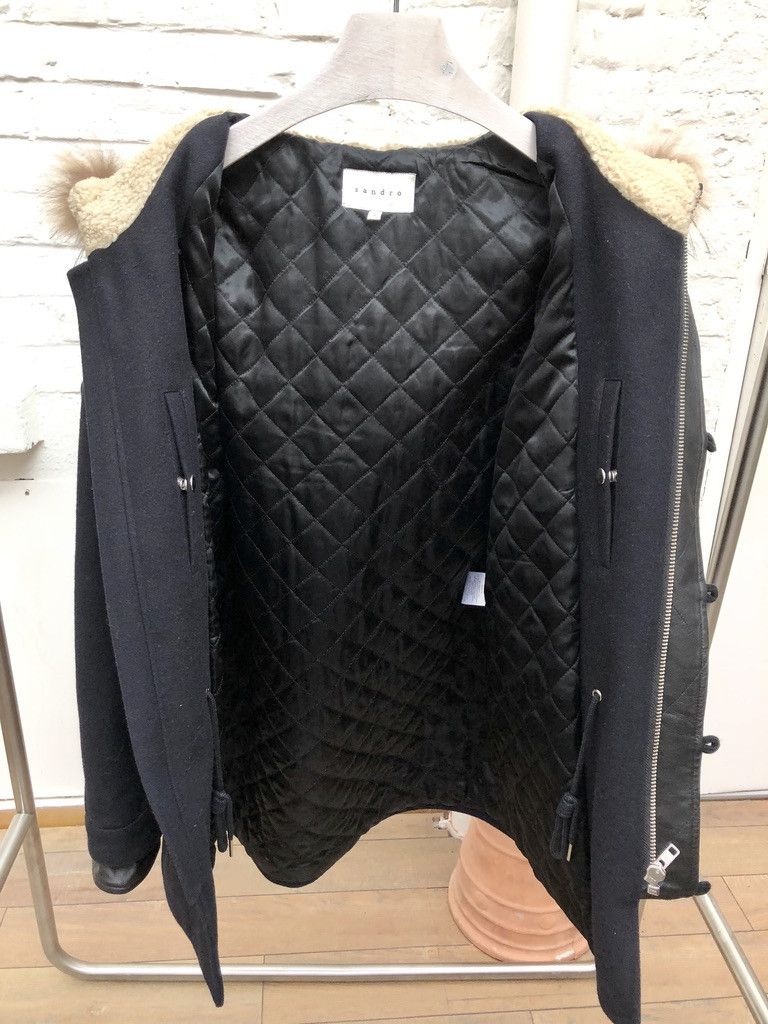 Sandro Navy Wool Parka Size US L / EU 52-54 / 3 - 5 Thumbnail