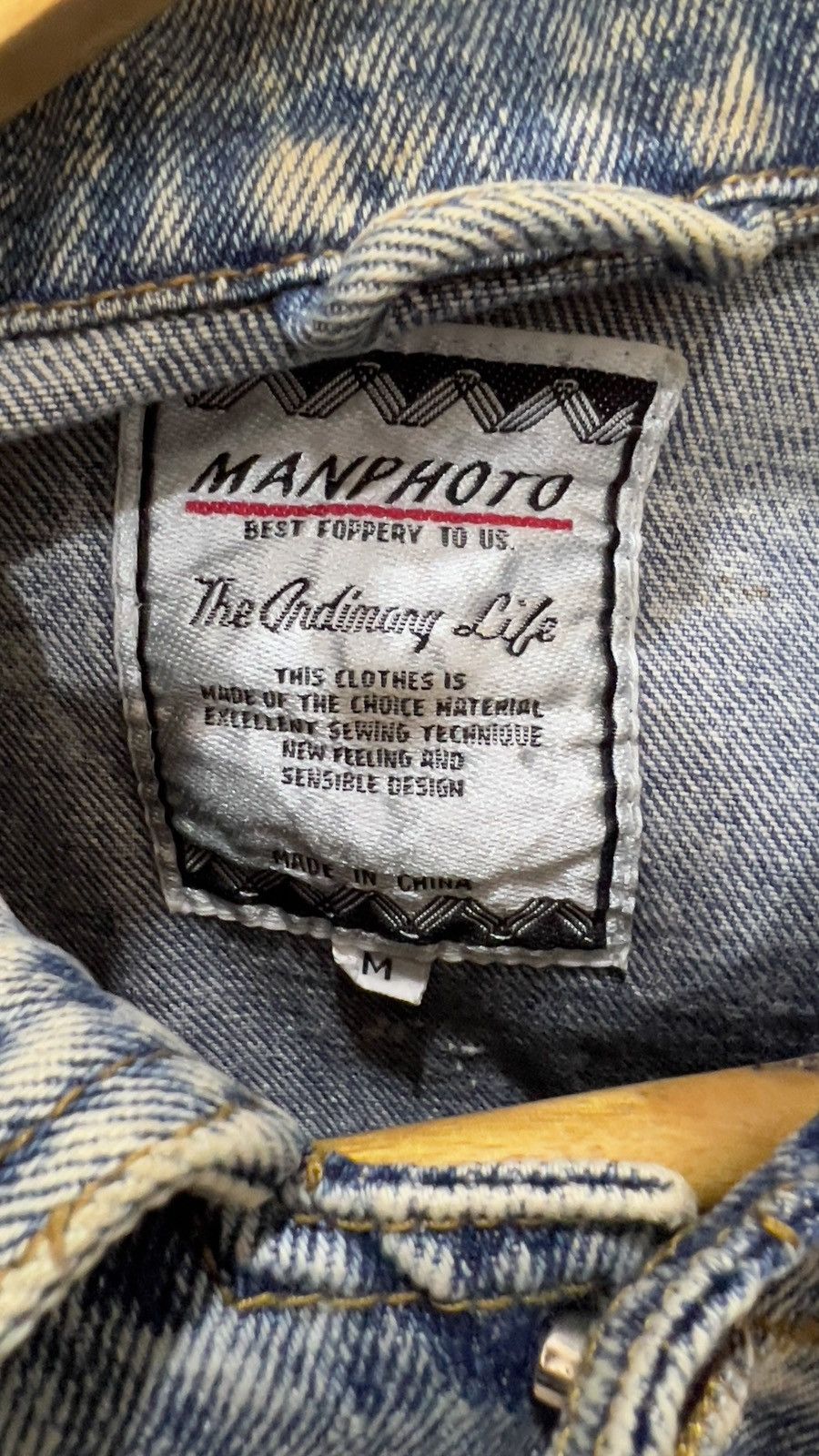 Vintage 🔥🔥NEEDGONE🔥🔥Vintage Denim Jacket MANPHOTO Size US M / EU 48-50 / 2 - 8 Thumbnail