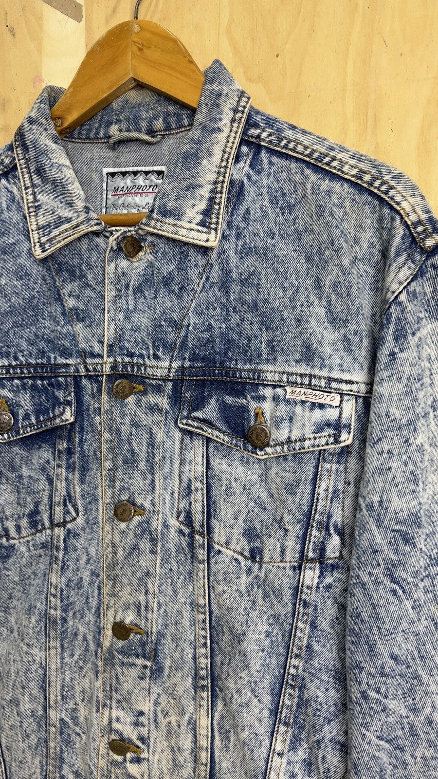 Vintage 🔥🔥NEEDGONE🔥🔥Vintage Denim Jacket MANPHOTO Size US M / EU 48-50 / 2 - 5 Thumbnail
