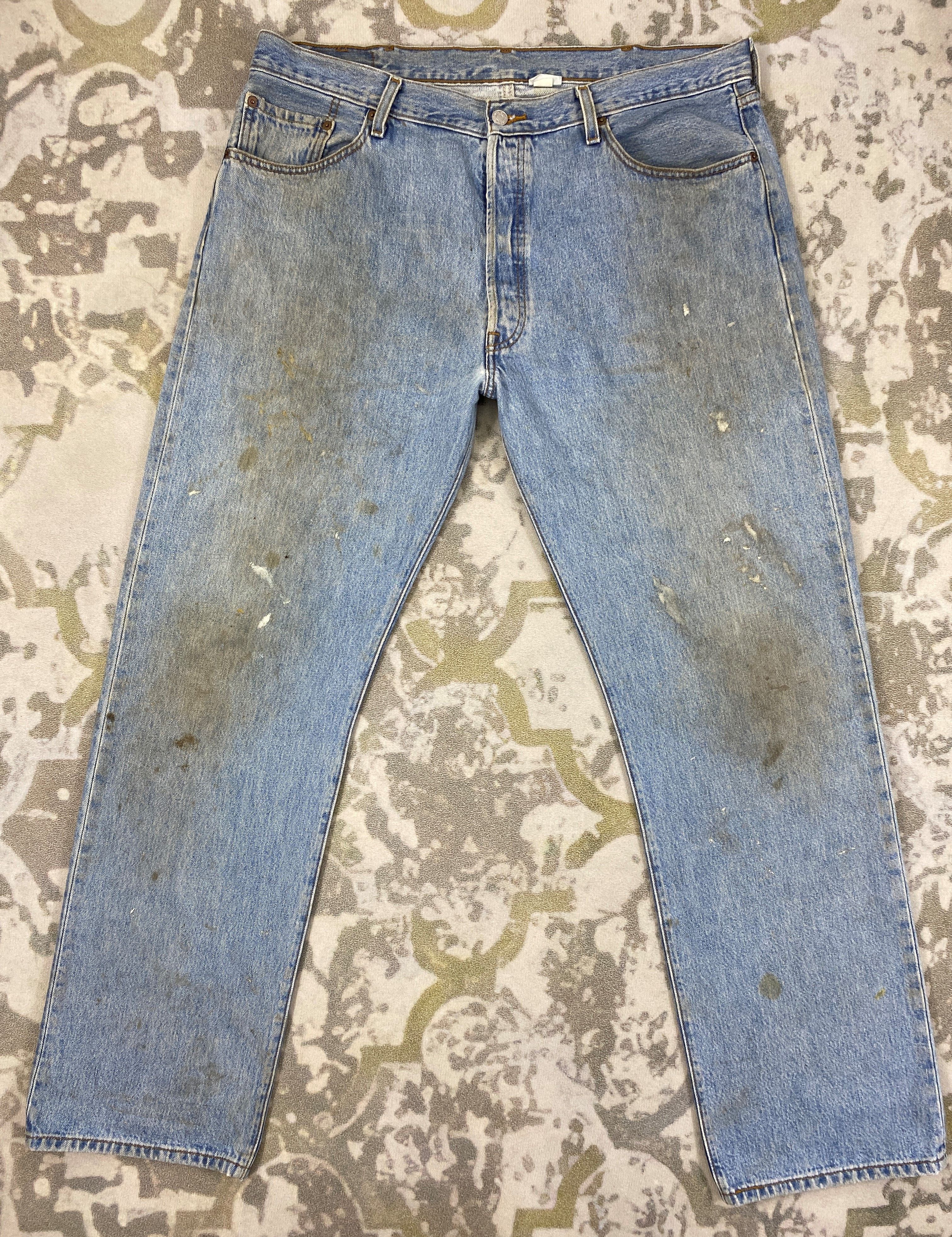 Dirty Stain Denim Vintage Levi's 501 Jeans 41x35 -JN2637