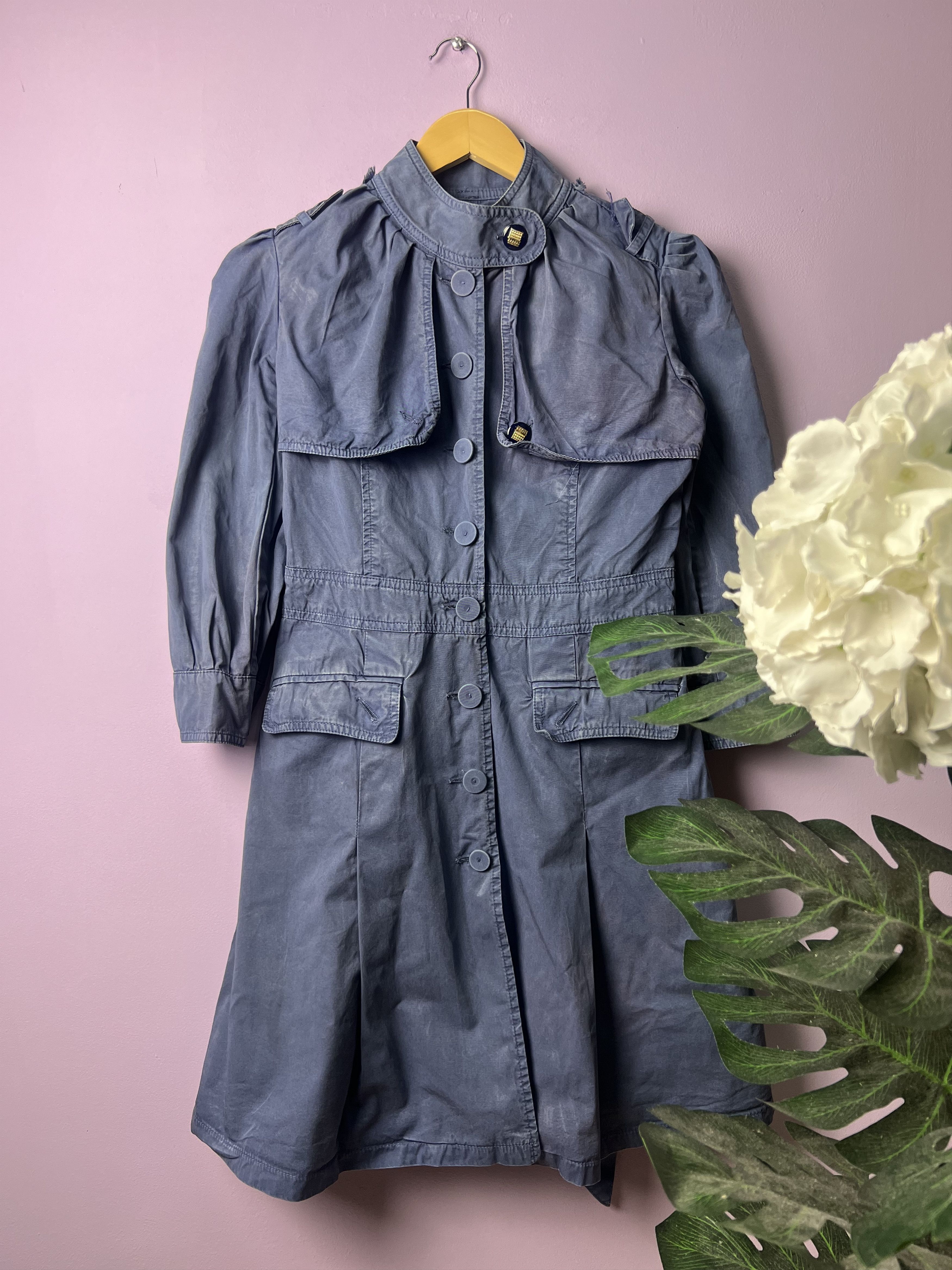 image of Vintage Fendi Long Jackets in Blue, Women's (Size Small)