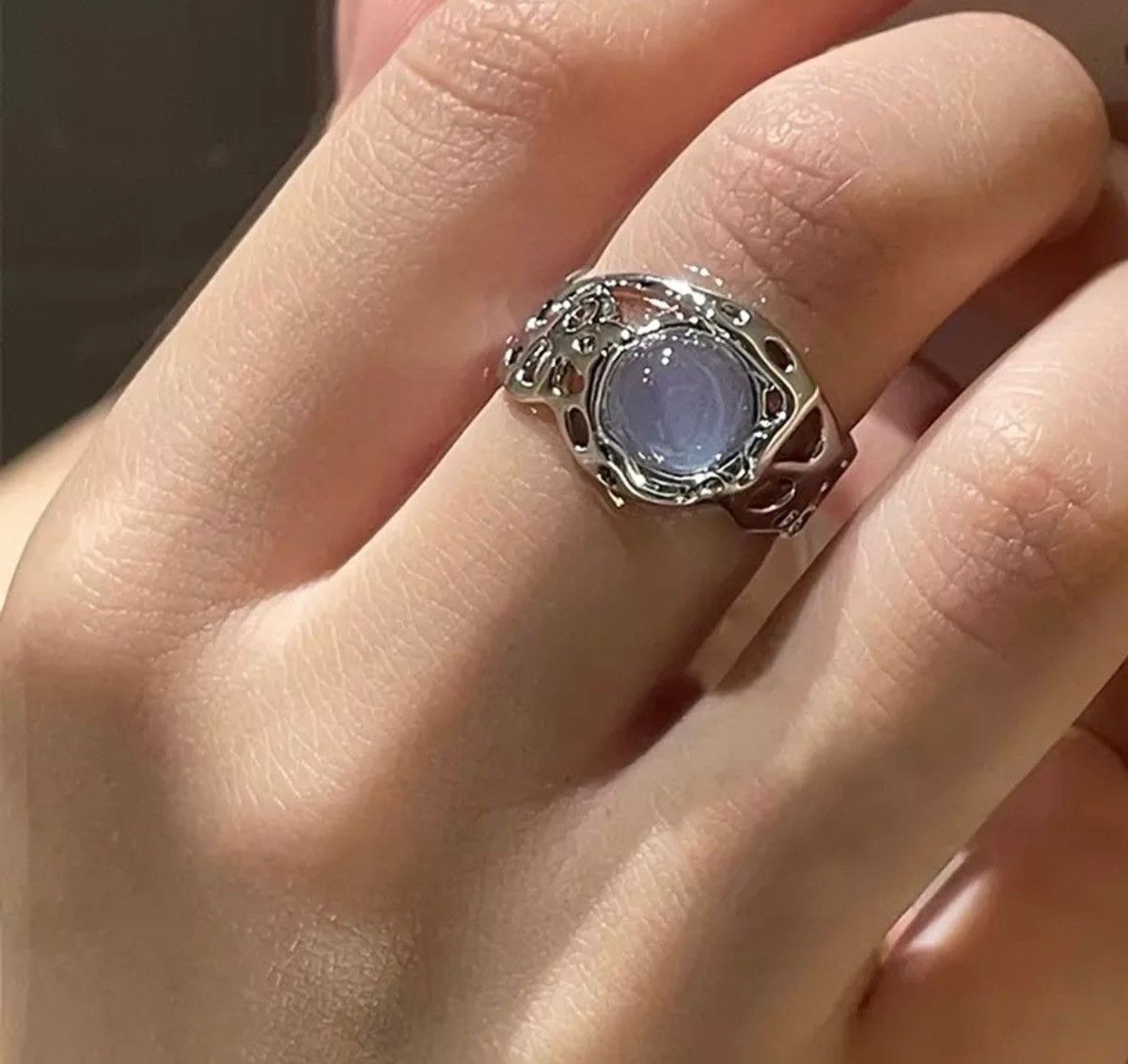 Handmade × Jewelry Electro Stone Ring Size ONE SIZE - 2 Thumbnail