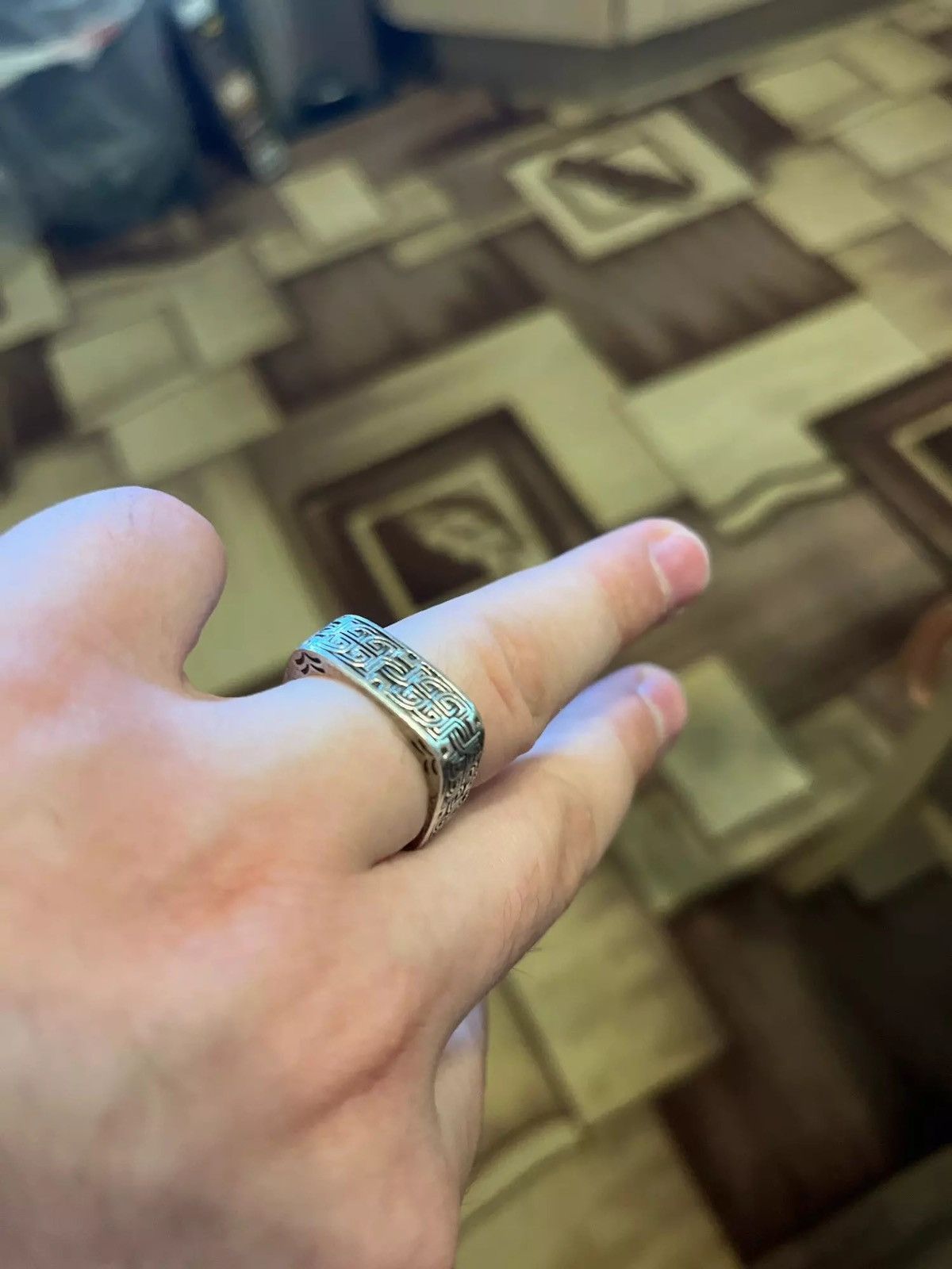 Jewelry Gothic Tribal Square Ring Size ONE SIZE - 5 Thumbnail
