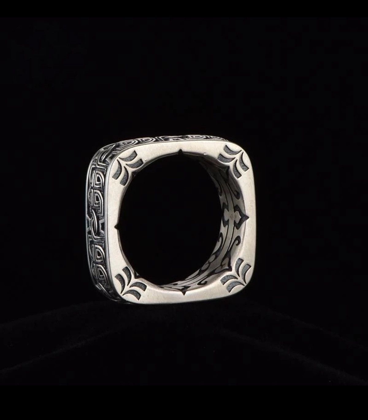 Jewelry Gothic Tribal Square Ring Size ONE SIZE - 3 Thumbnail