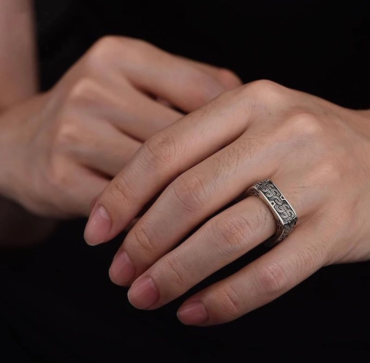Jewelry Gothic Tribal Square Ring Size ONE SIZE - 4 Thumbnail